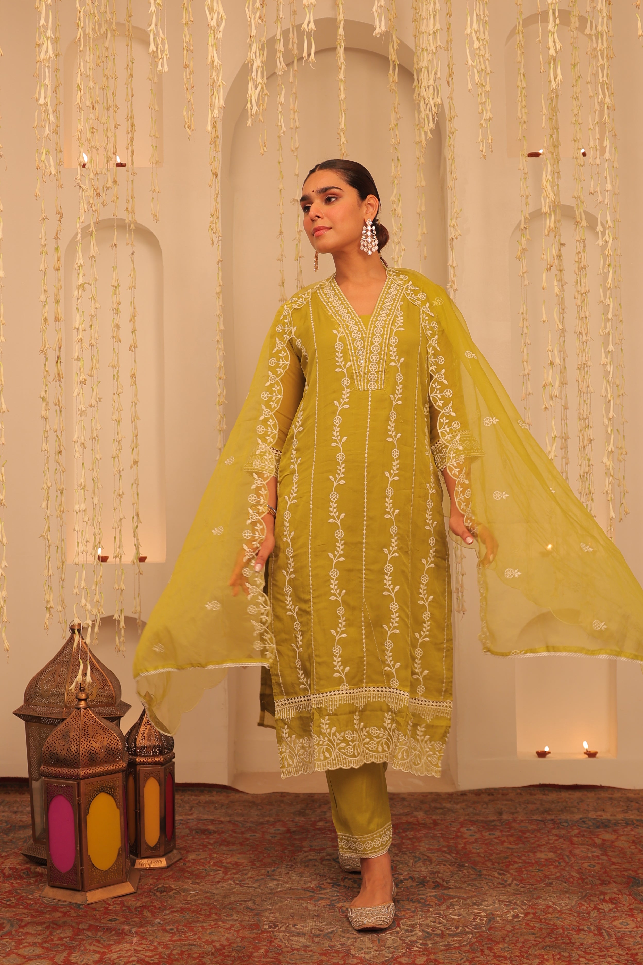 Alaya Mehfil Key Lime Kurta Set