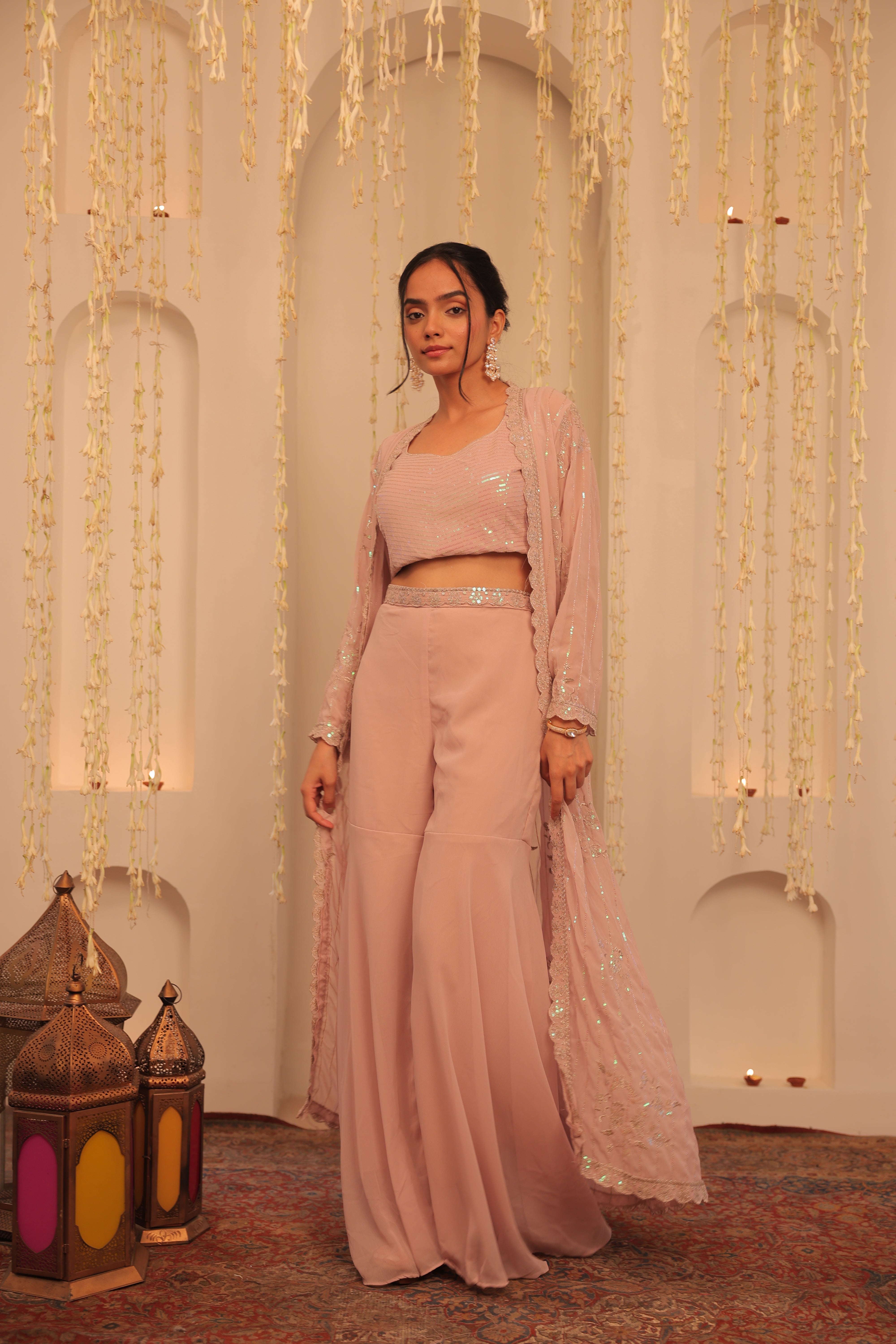 Alaya Mehfil Mauve Cape Gharara Set