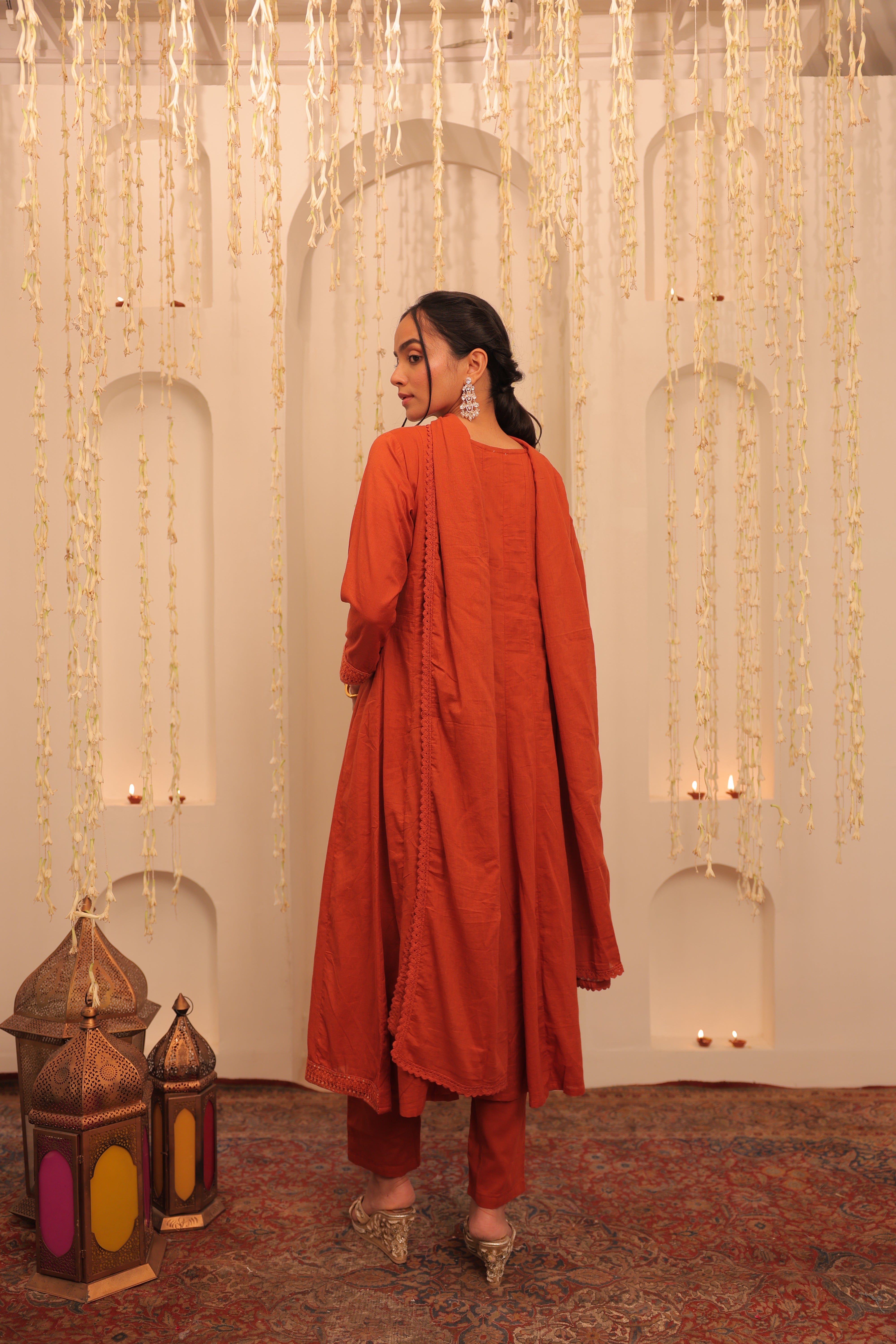 Alaya Mehfil rust Brown Anarkali Set