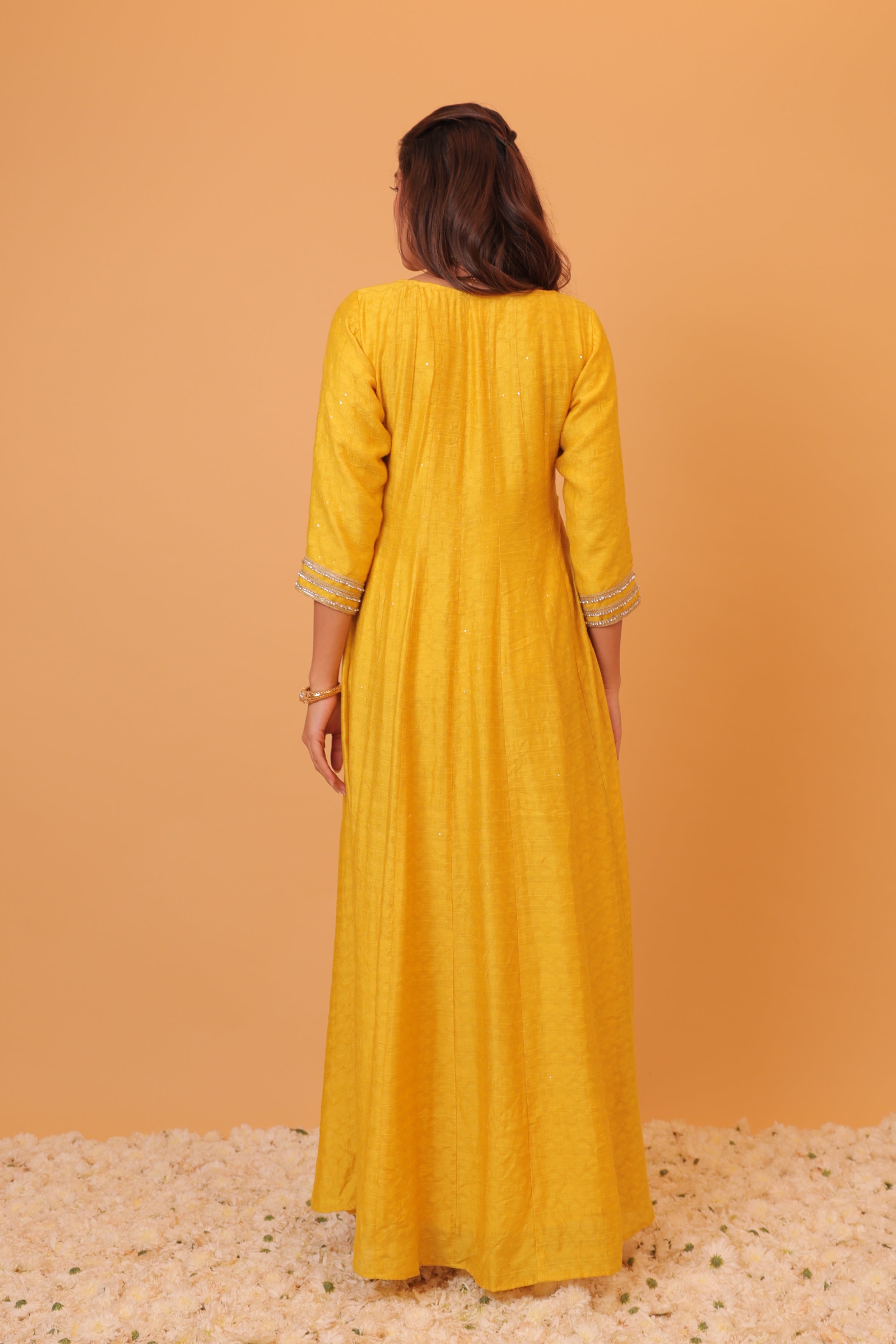 Alaya Mehfil Canary Yellow Anarkali Set