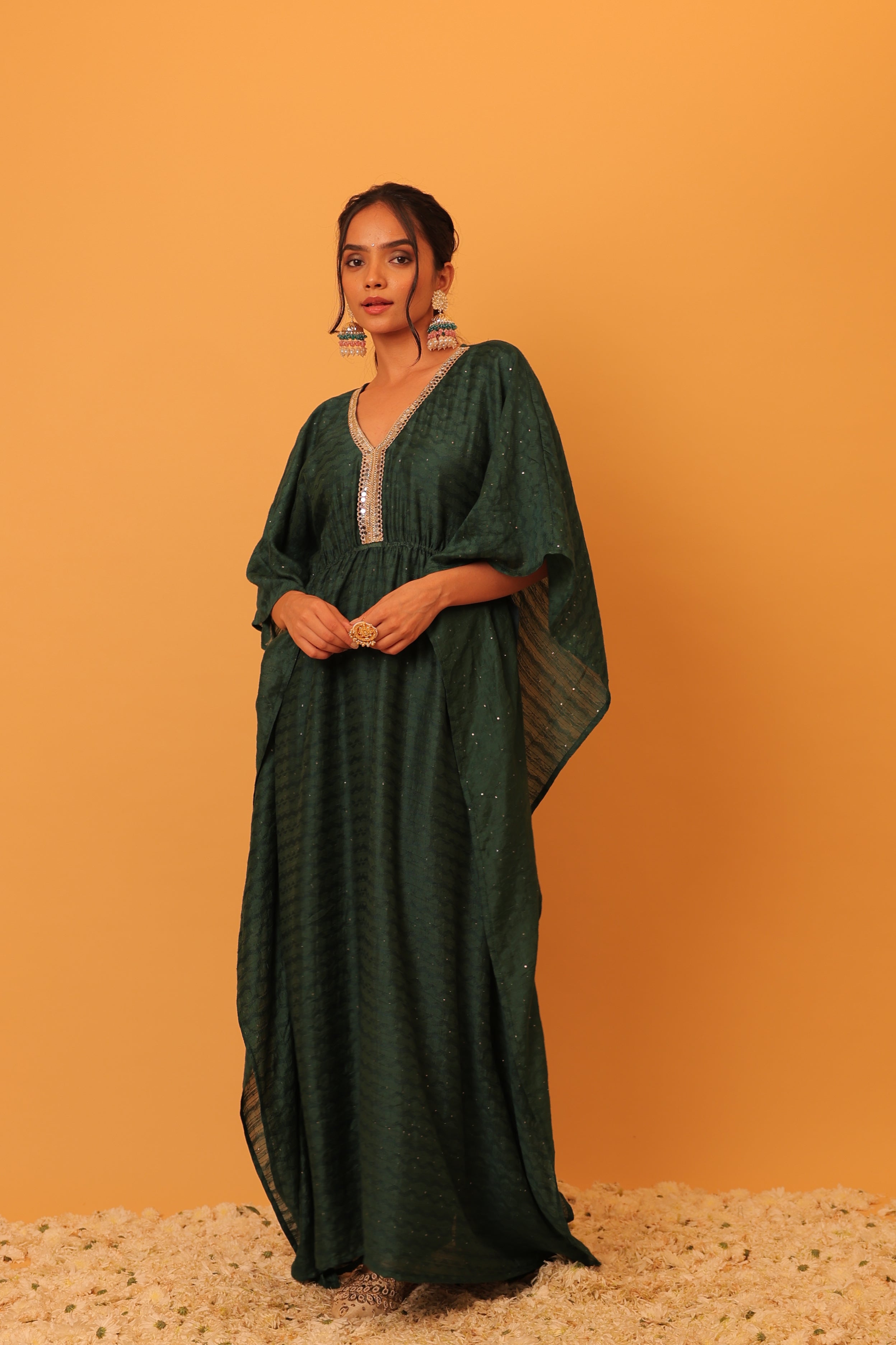 Alaya Mehfil Ruby Green Kaftan