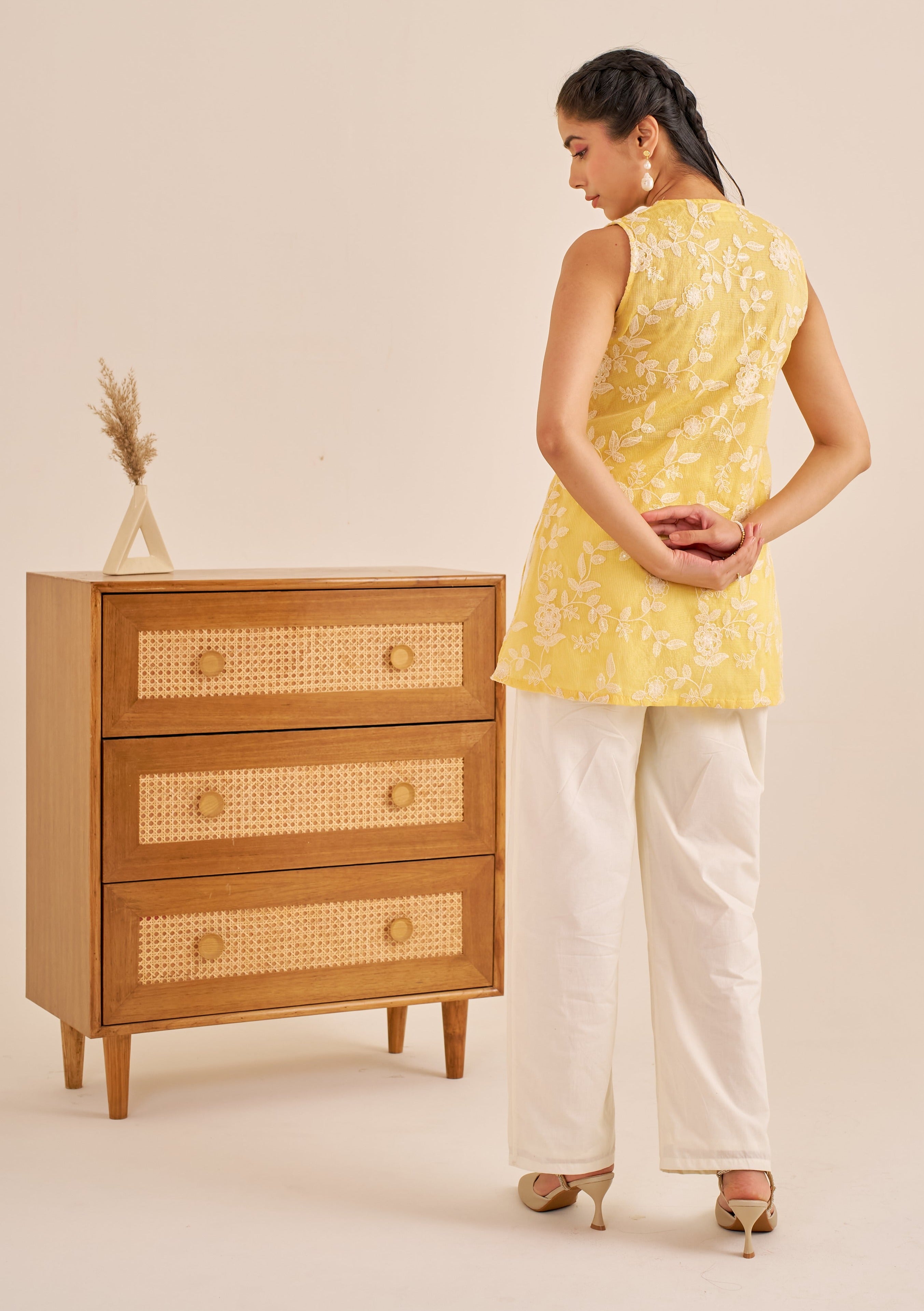 Alaya Meher Sunny Yellow Embroidered Kurta