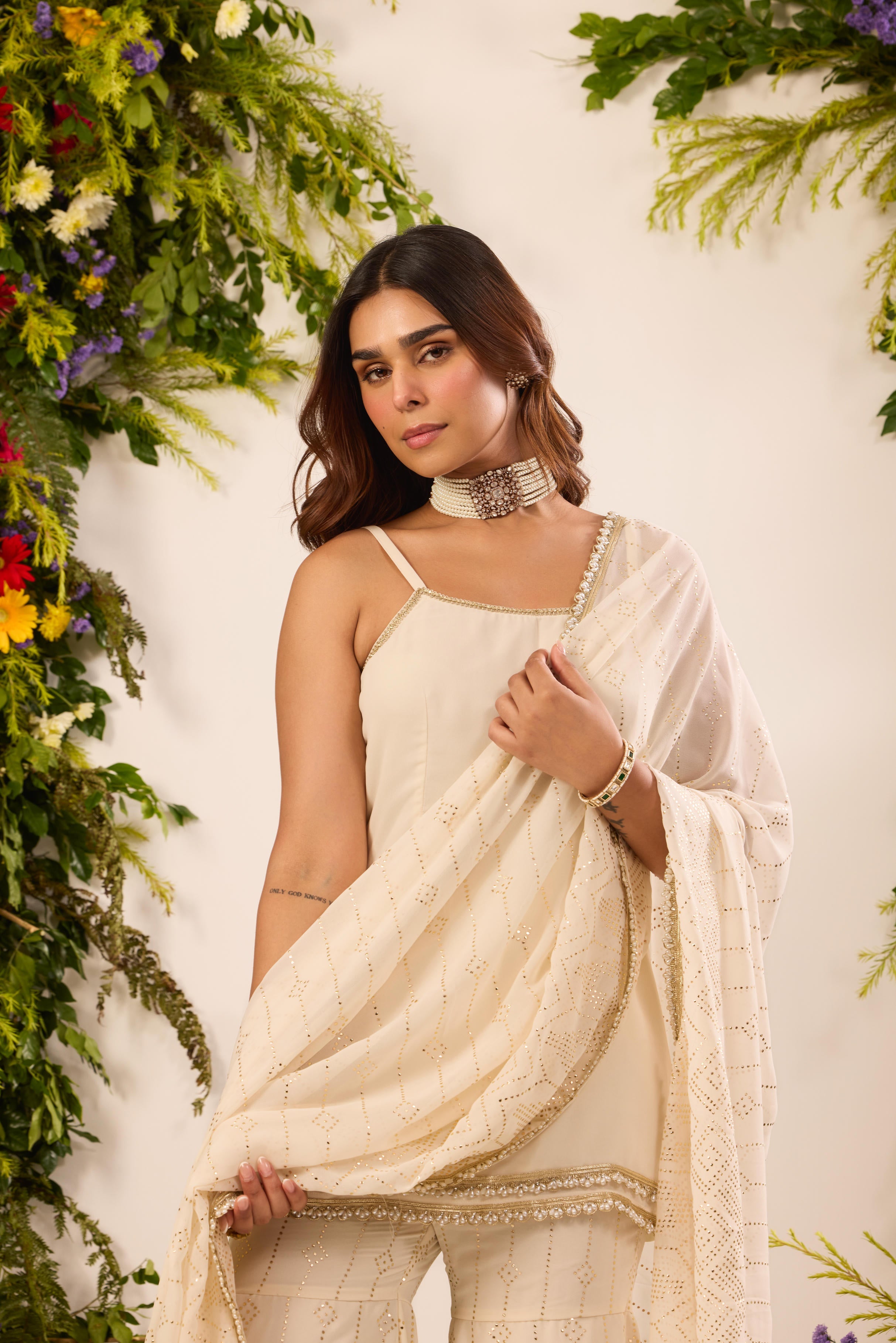 Mastaani Ivory Glow Cami Kurta Set