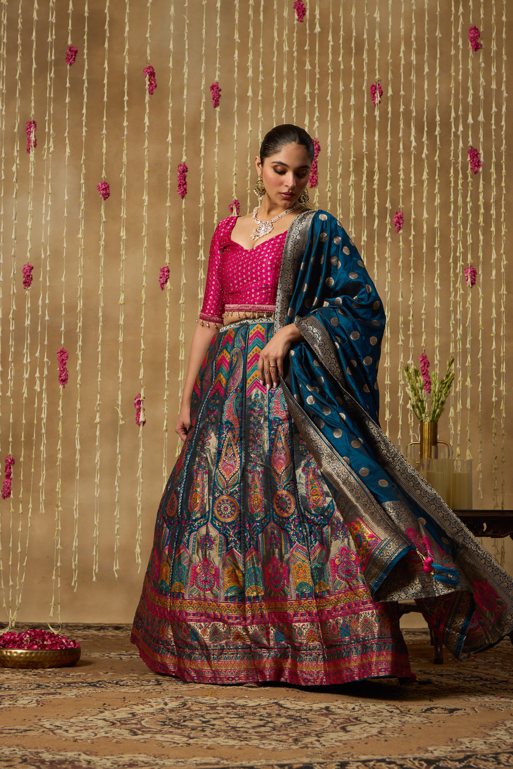 Jhoom Ajrakh Multi Lehenga Set