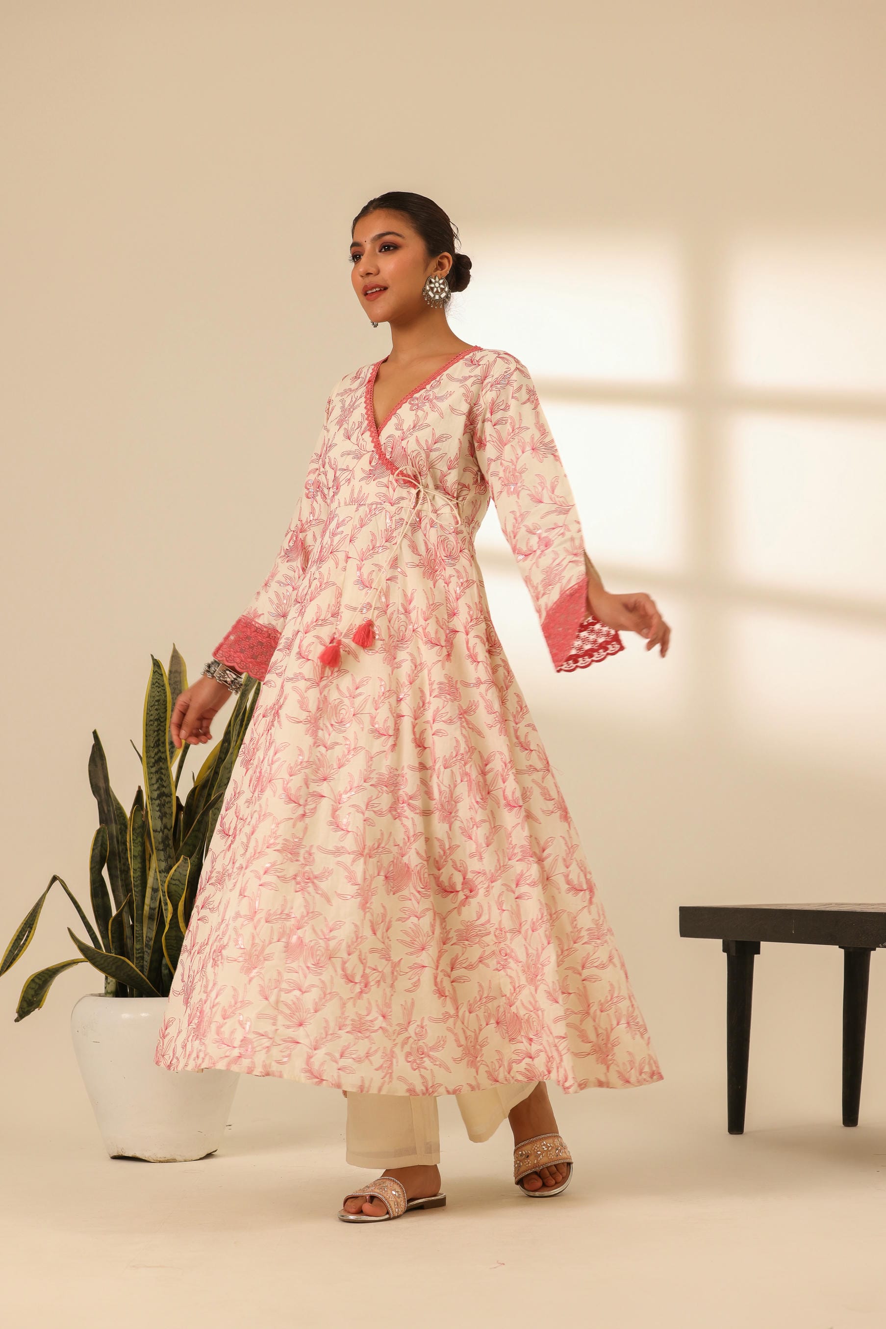 Rangrez Fuchsia Glow Embroidered Anarkali Set