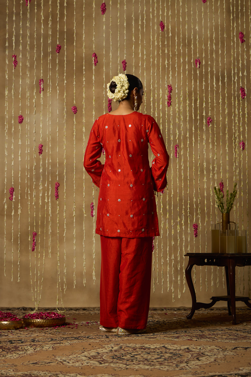 Jhoom Rust Orange Farshi Set