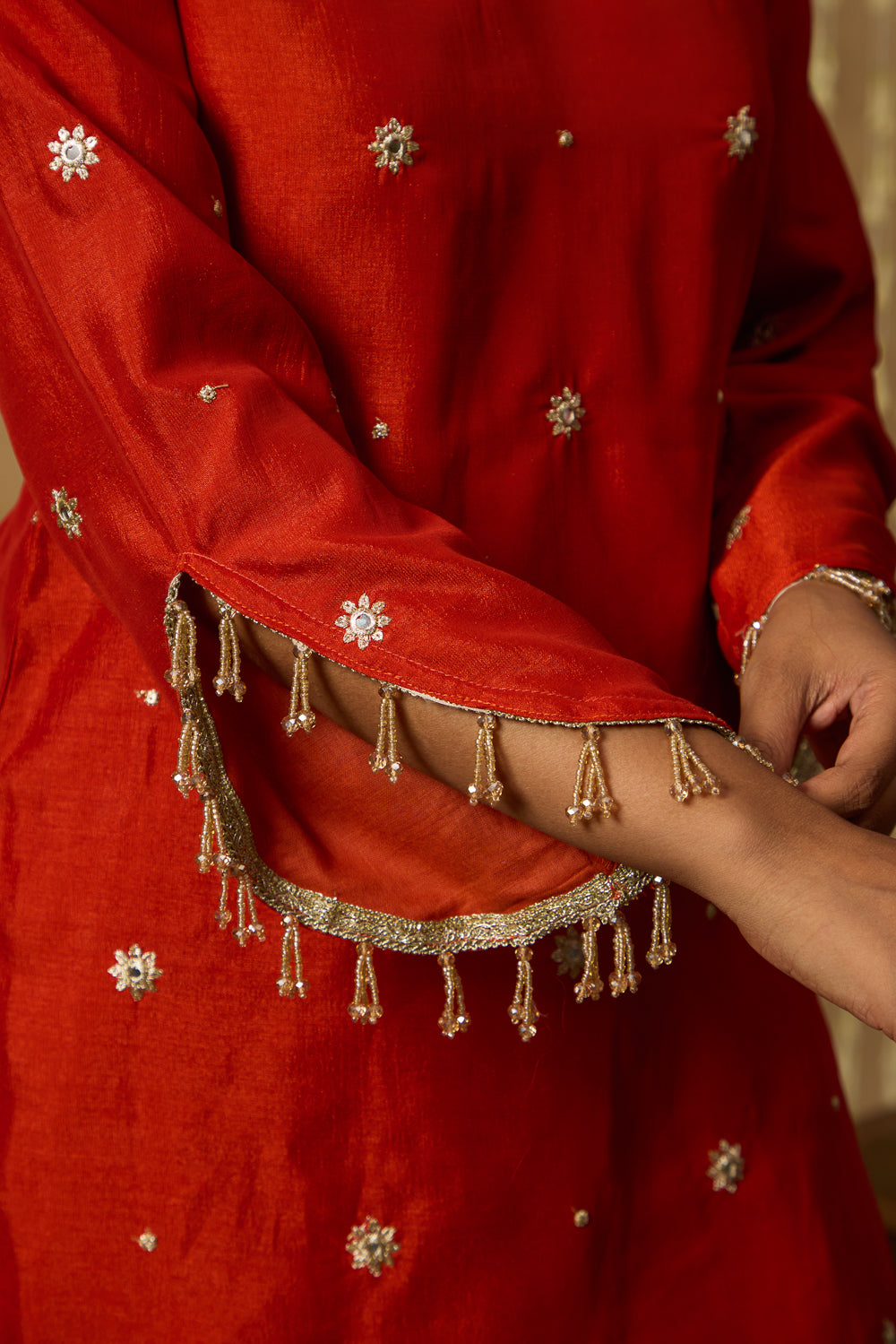 Jhoom Rust Orange Farshi Set