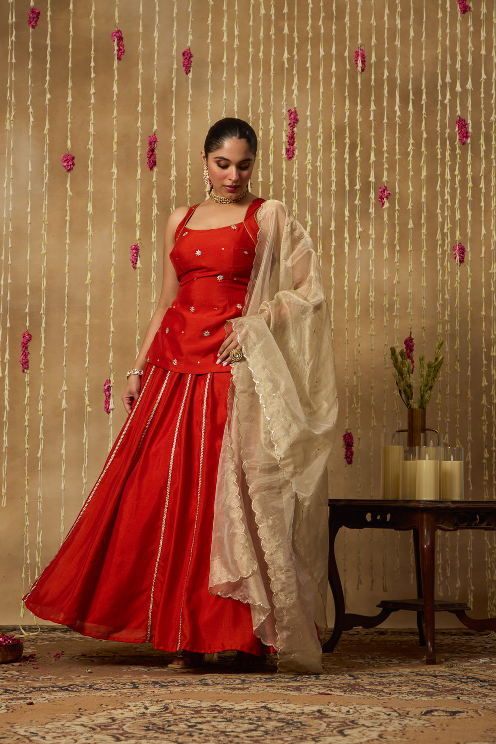 Jhoom Rust Orange Lehenga Set