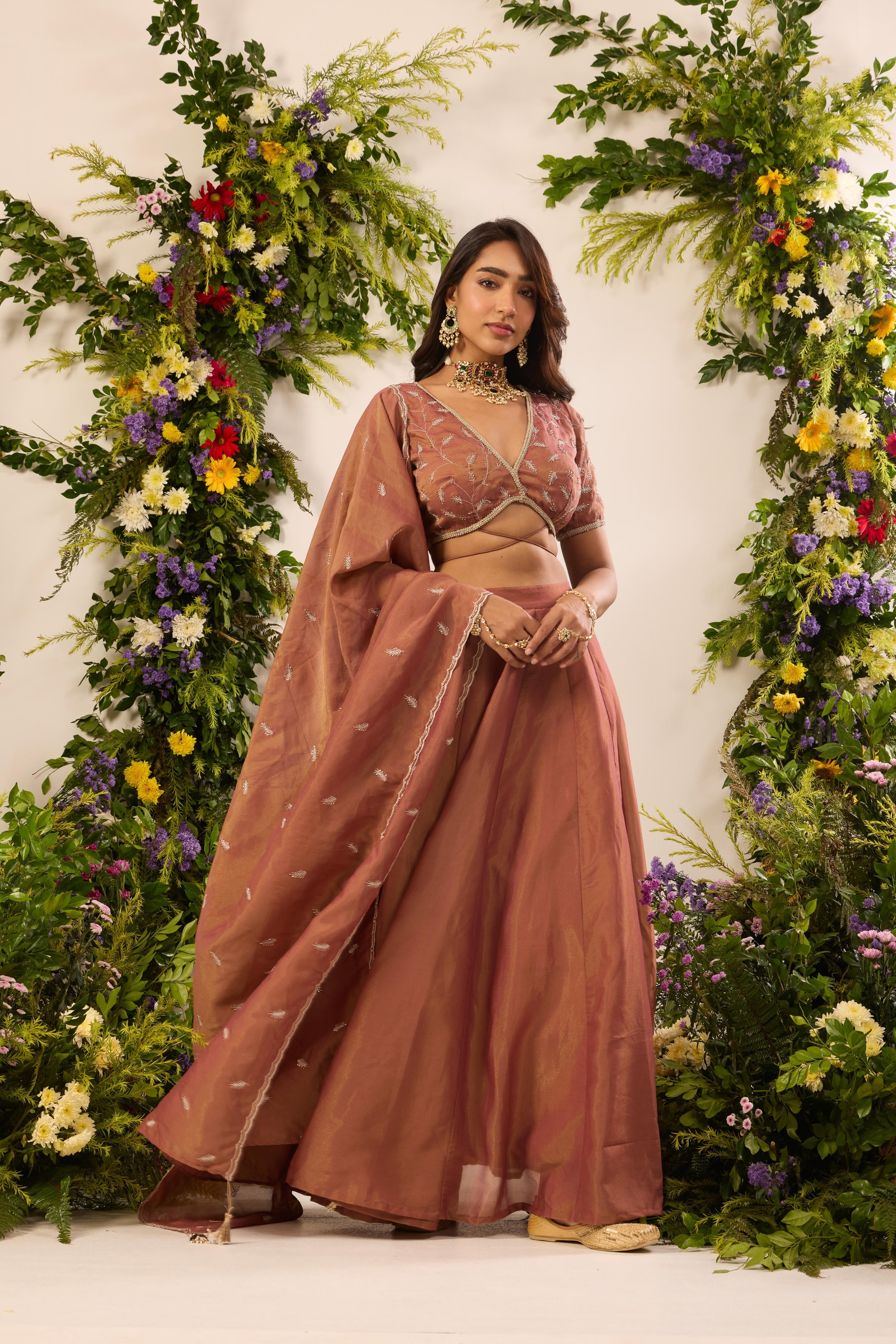 Mastaani Cinnamon Sheen Lehenga Set