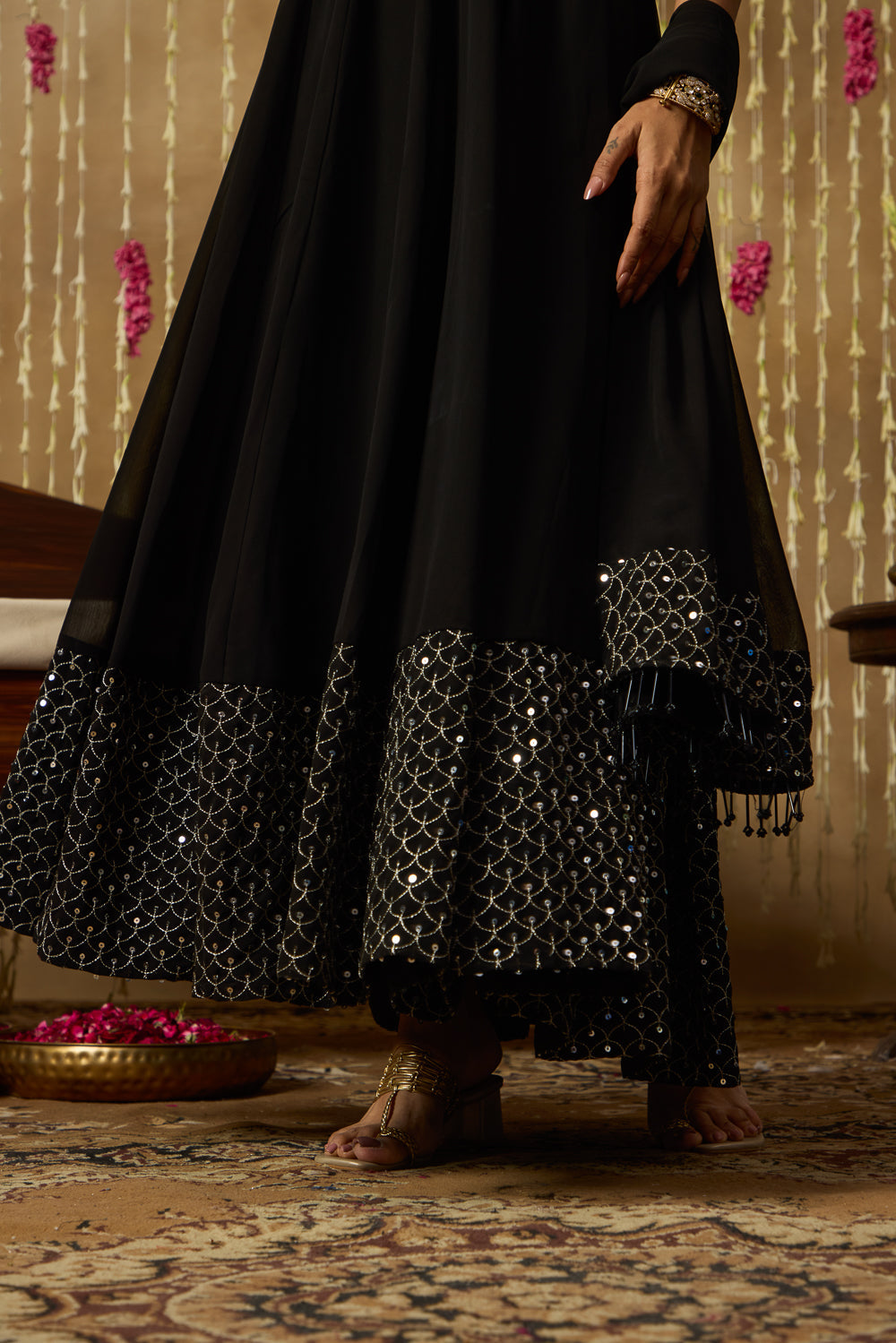 Jhoom Midnight Halter Anarkali Set