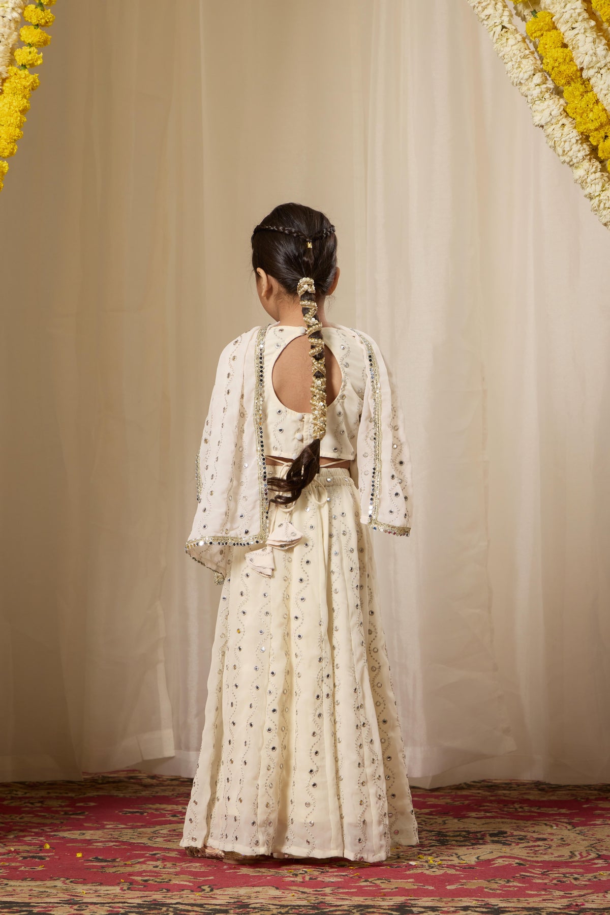 Alaya Kids Astoria Mirror Work Lehenga Set