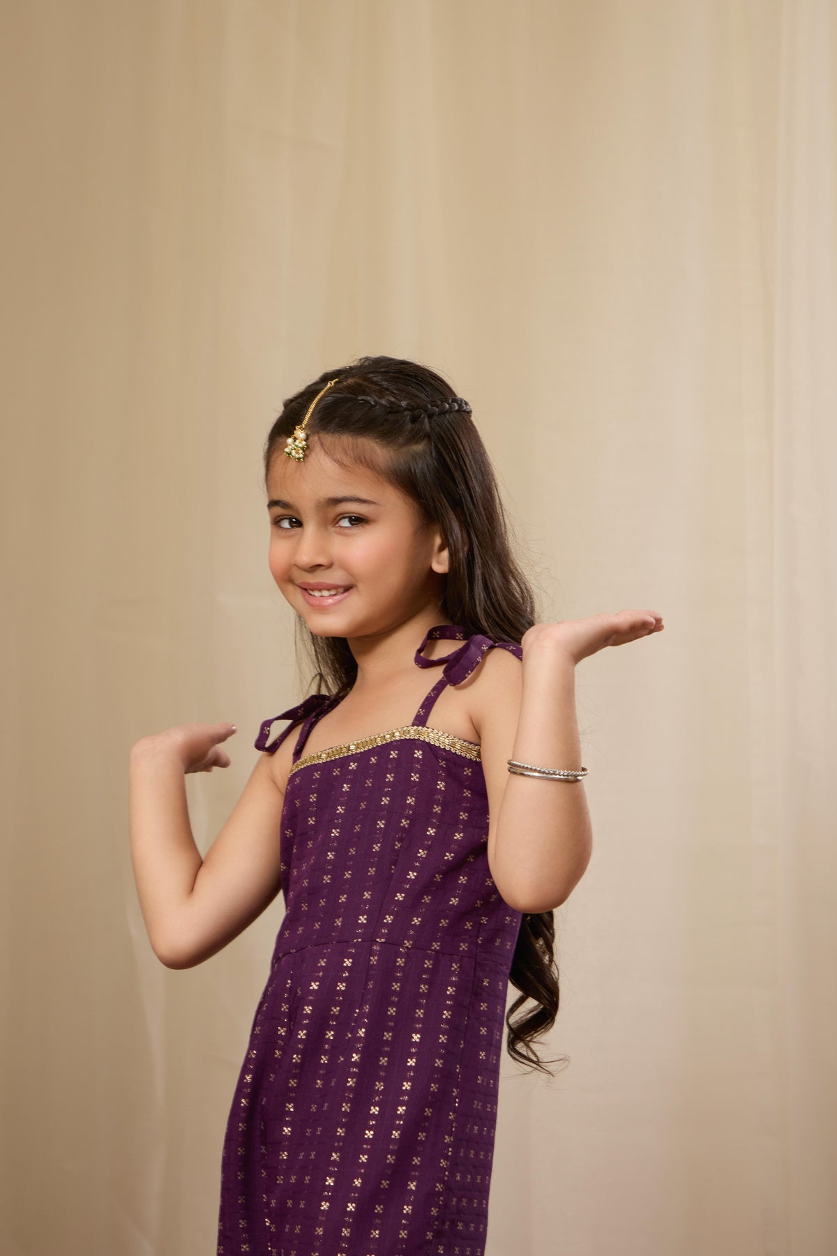 Alaya Kids Peak Purple Jumpsuit
