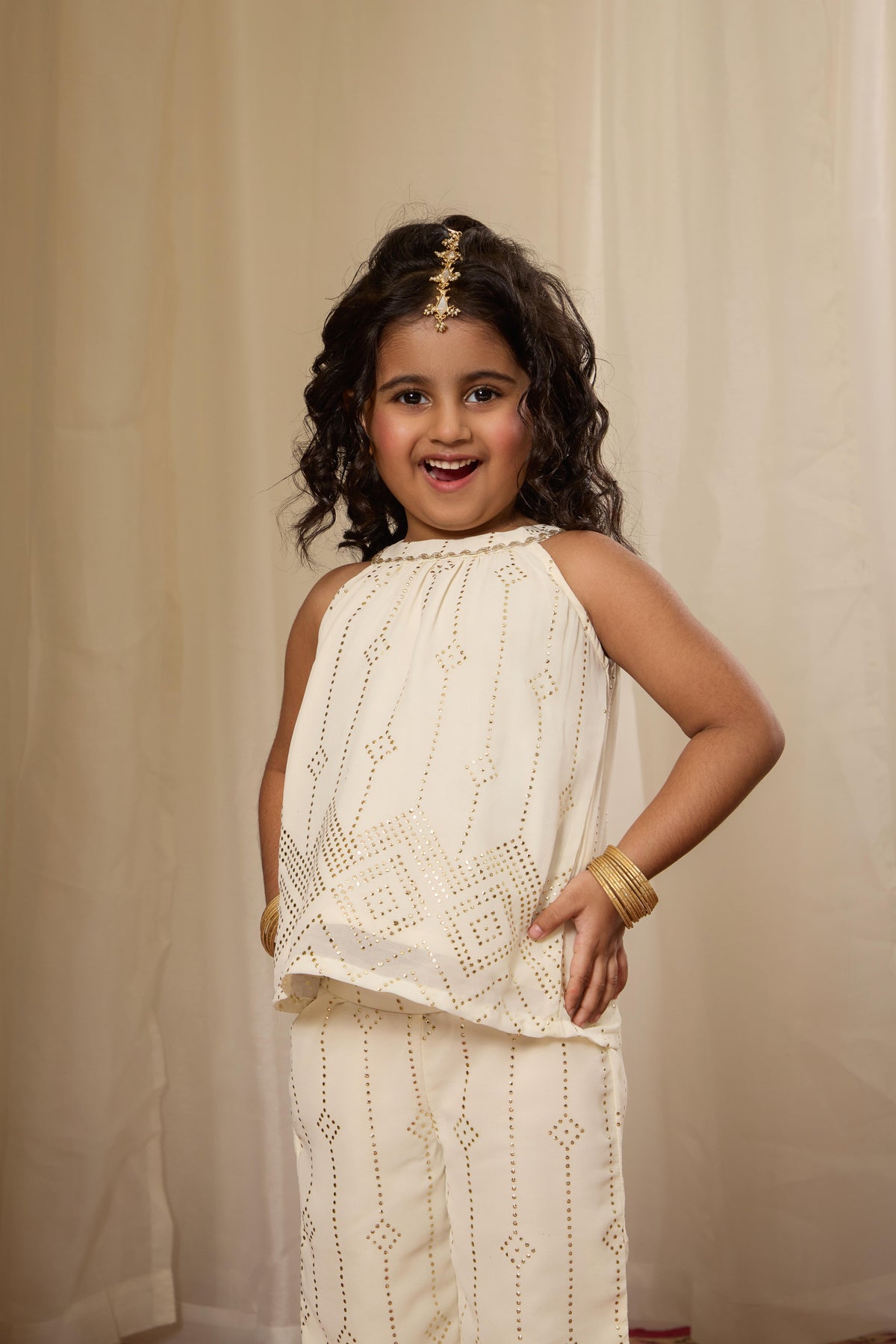 Alaya Kids Ivory Glow Co-ord Set