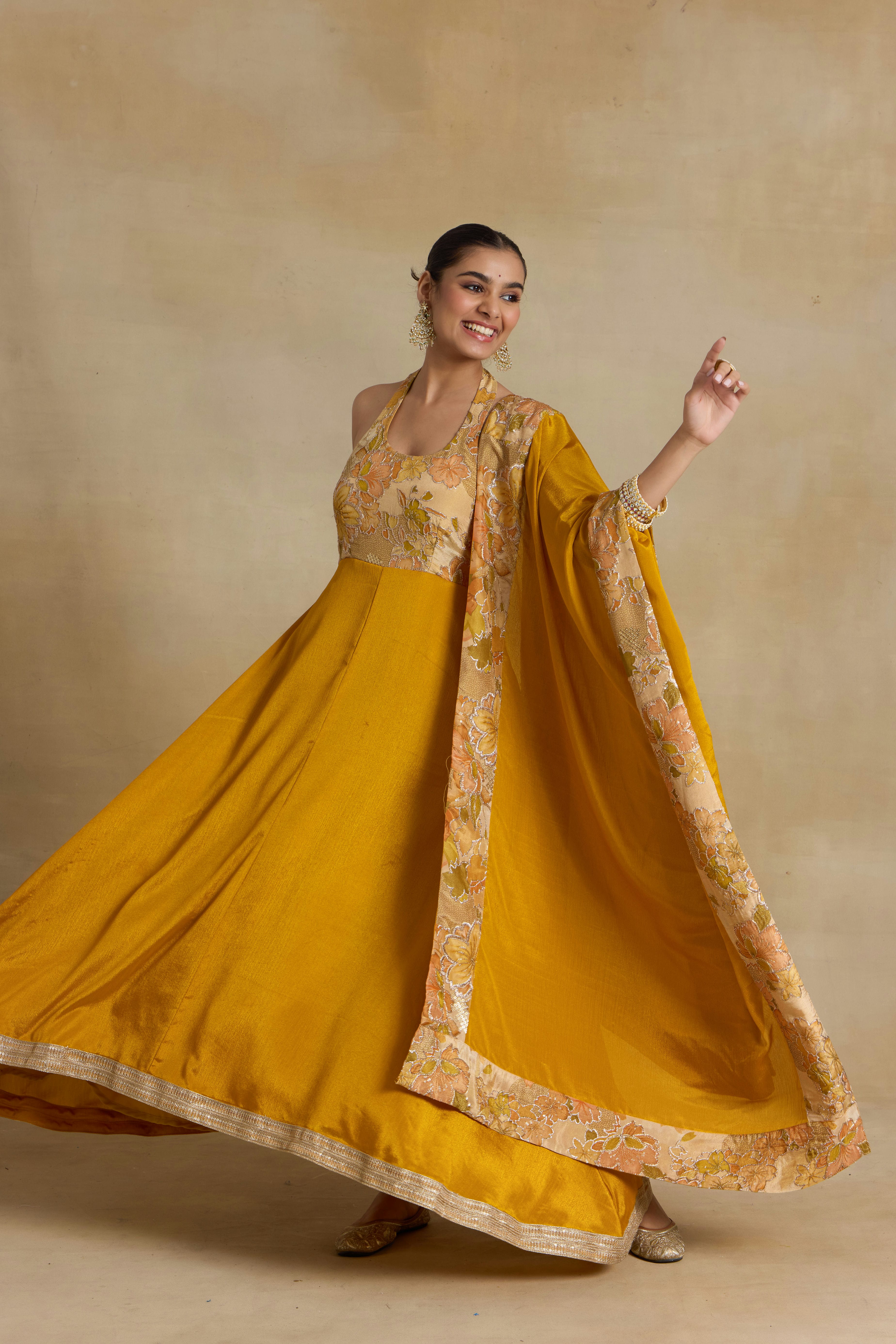 Alaya Noor Sunflower Glow Anarkali Set