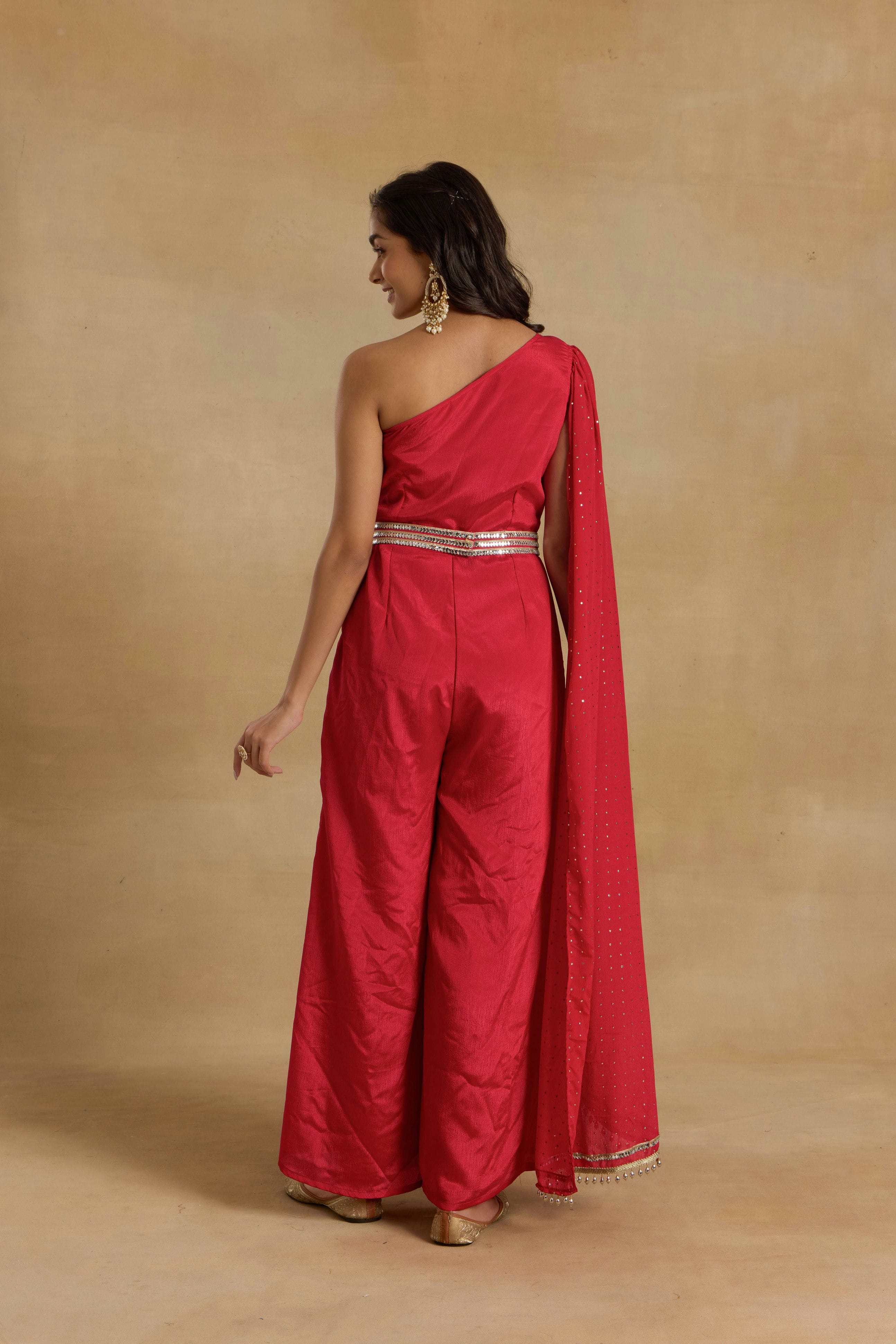 Alaya Heer Red Easy-breezy Jump Suit