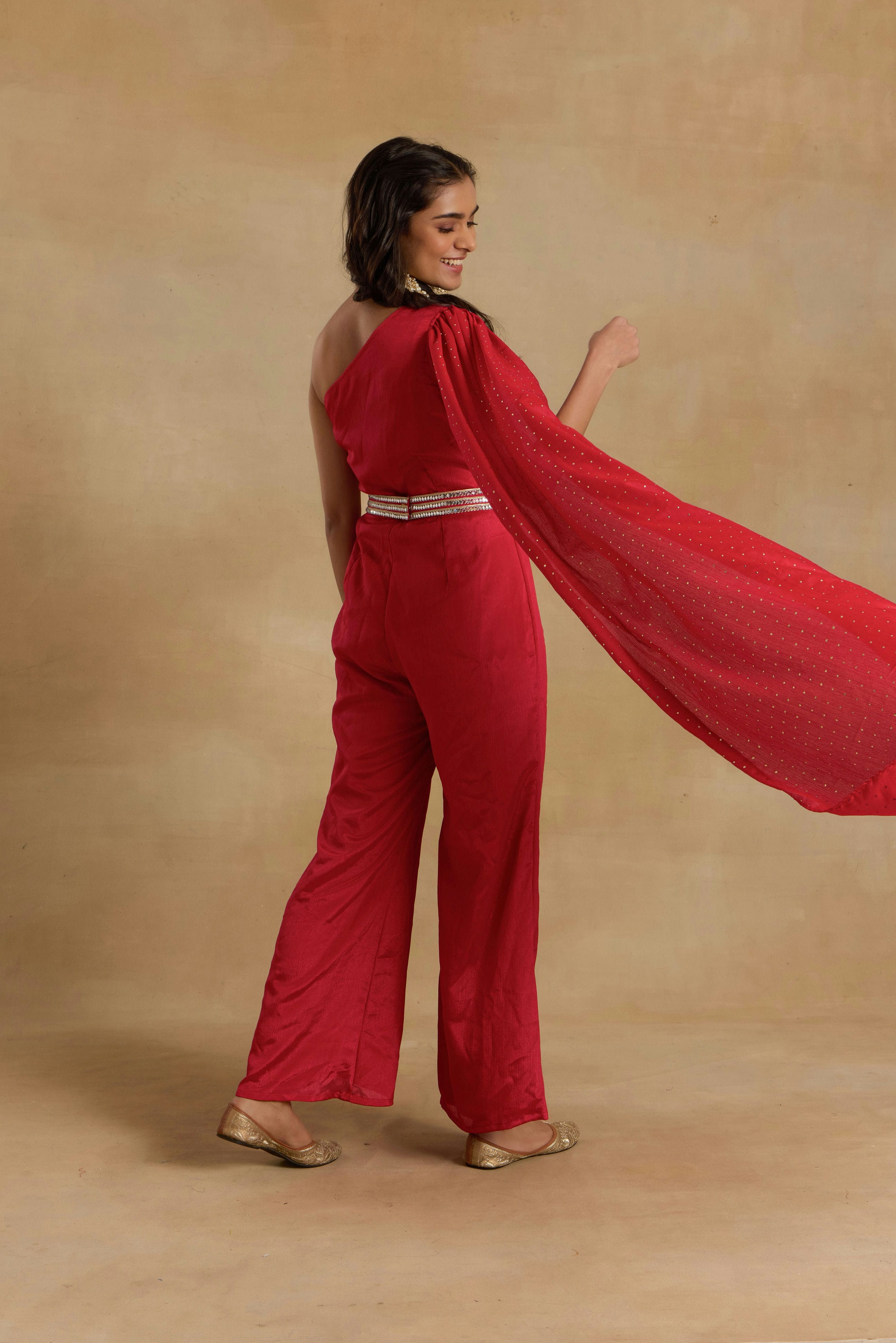 Alaya Heer Red Easy-breezy Jump Suit