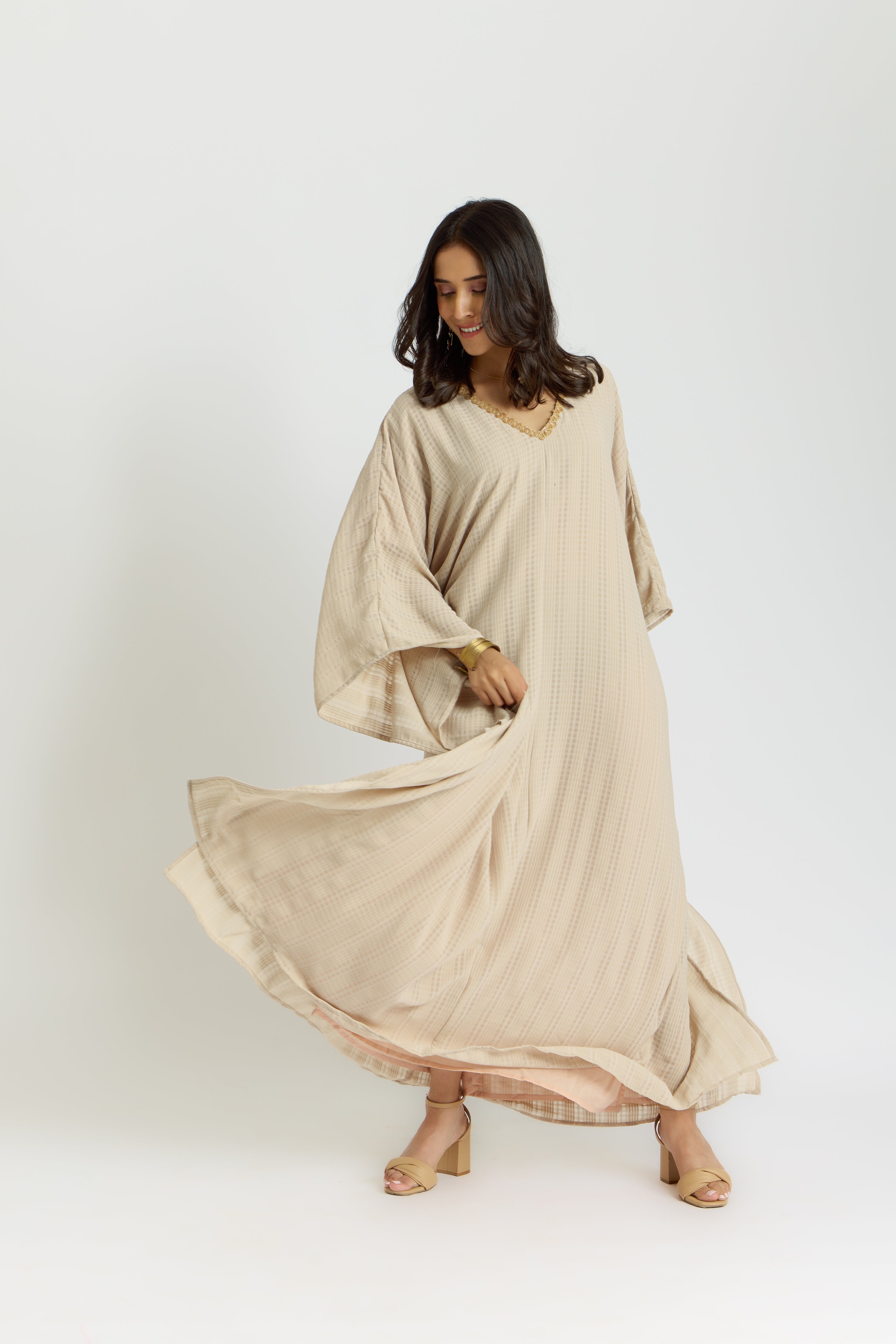 Alaya Cairo Classic Latte Kaftan Dress