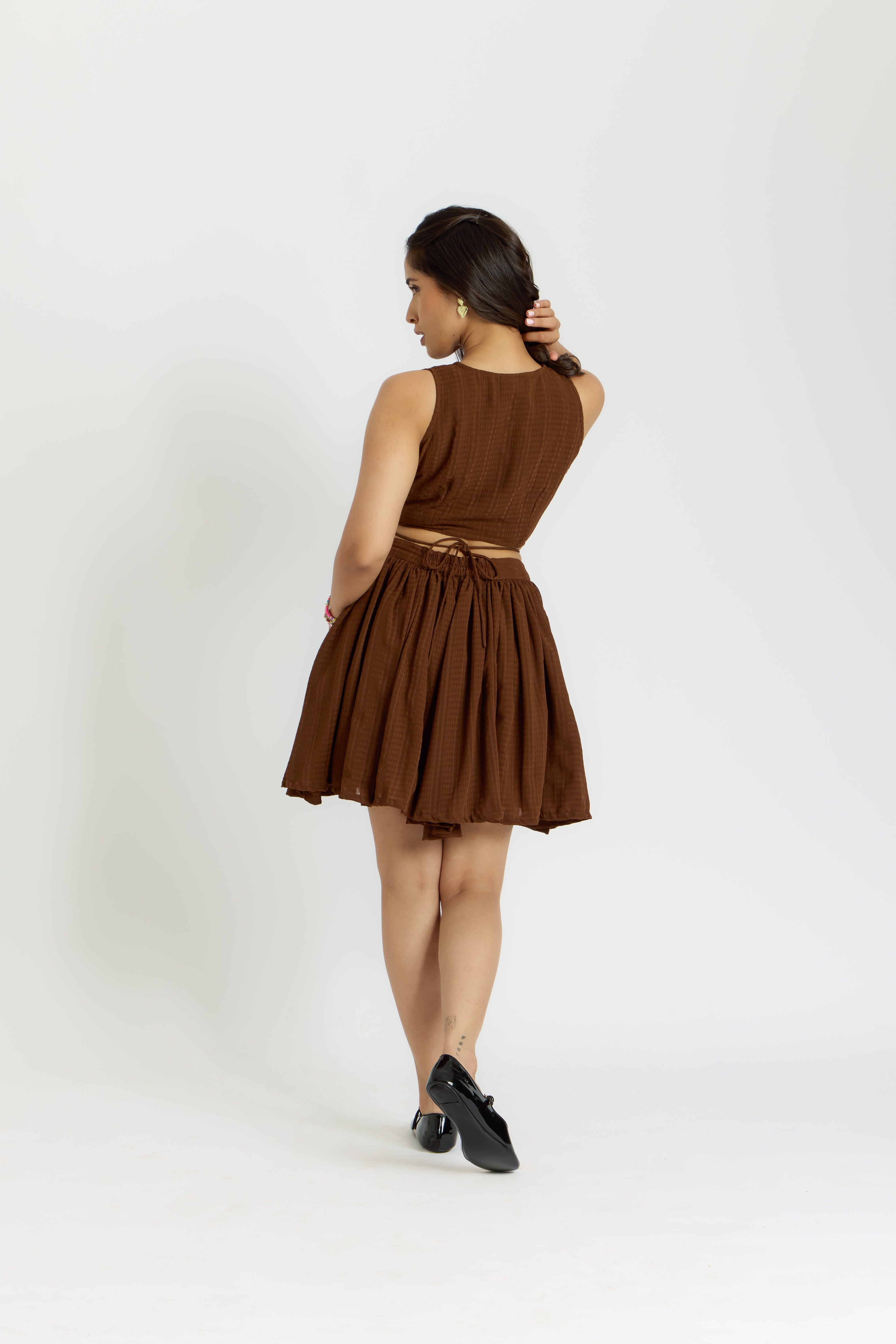 alaya Cairo Espresso Flared Skirt