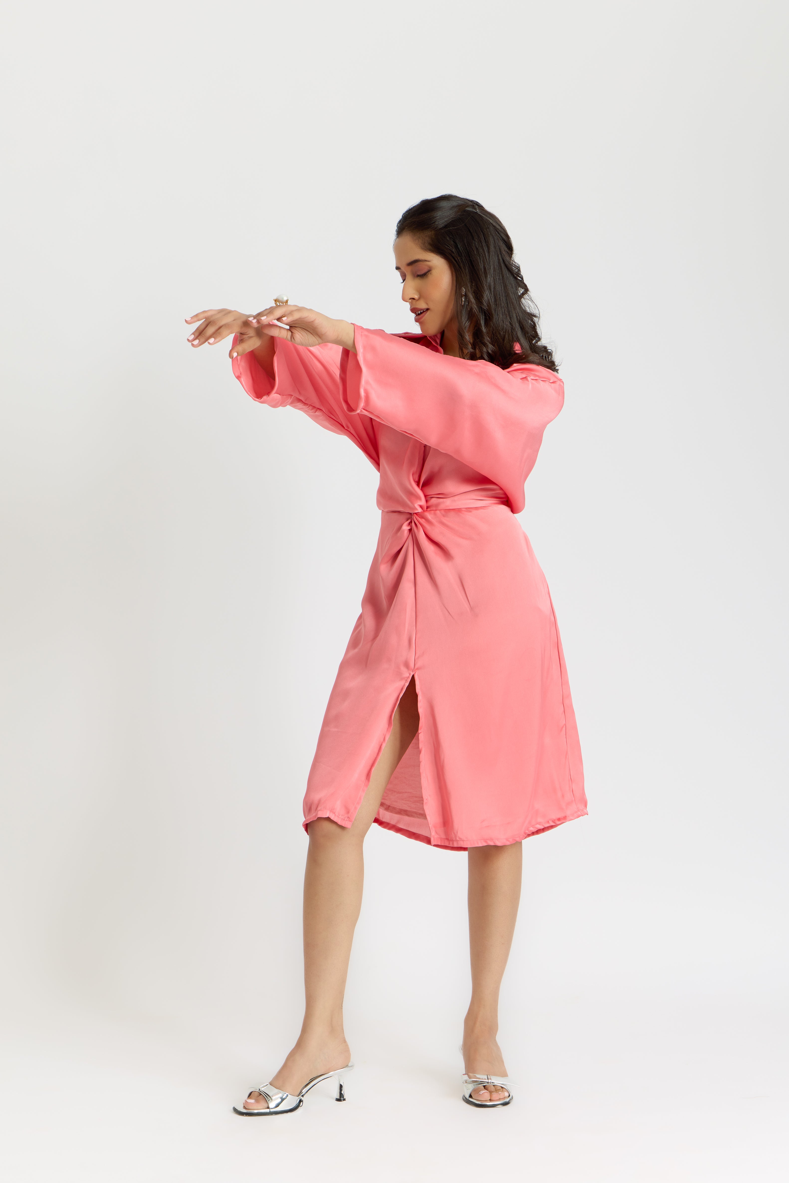 Alaya Cairo Bubblegum Front Knot Dress