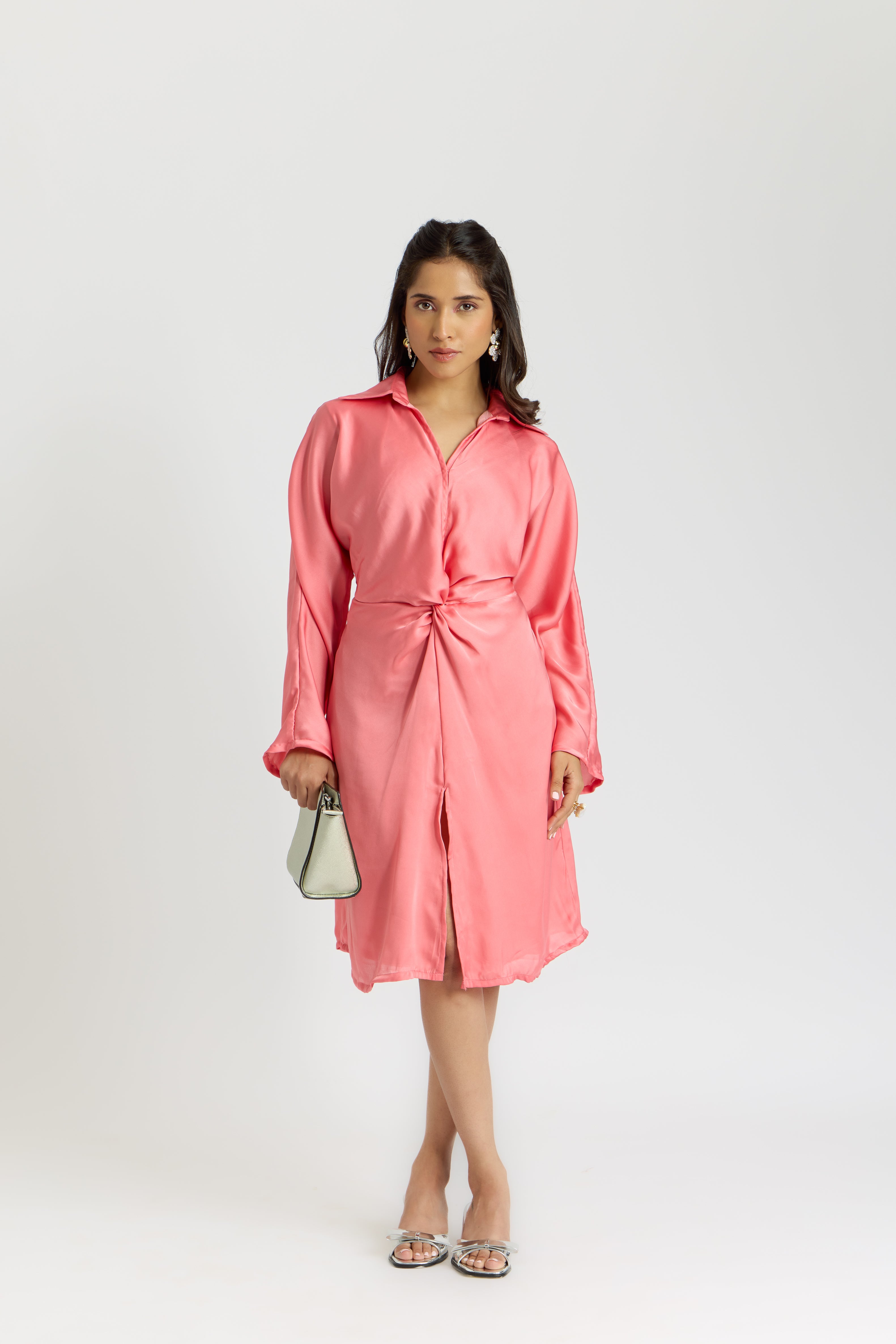 Alaya Cairo Bubblegum Front Knot Dress