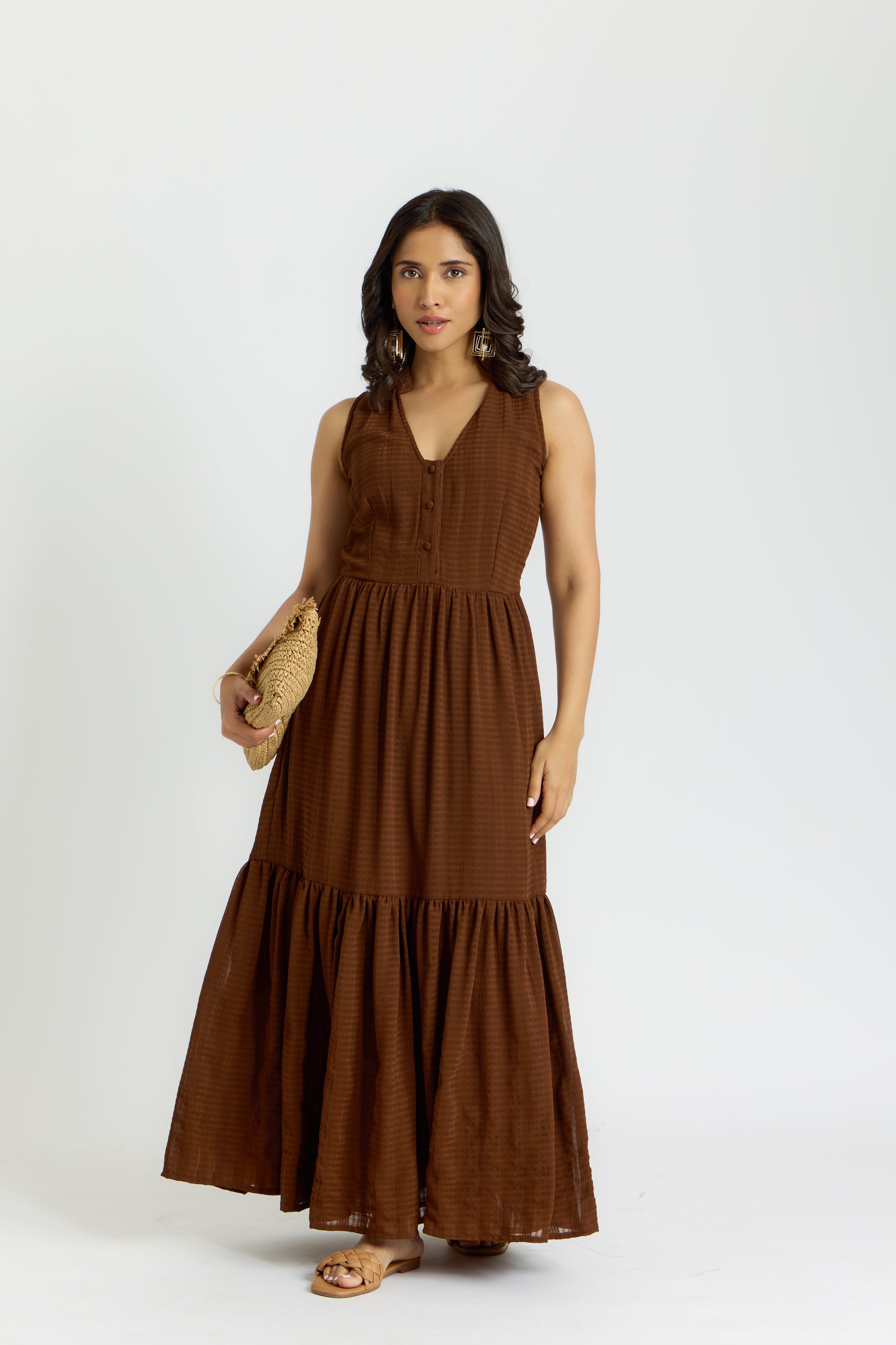 Alaya Cairo Mocha Long Dress