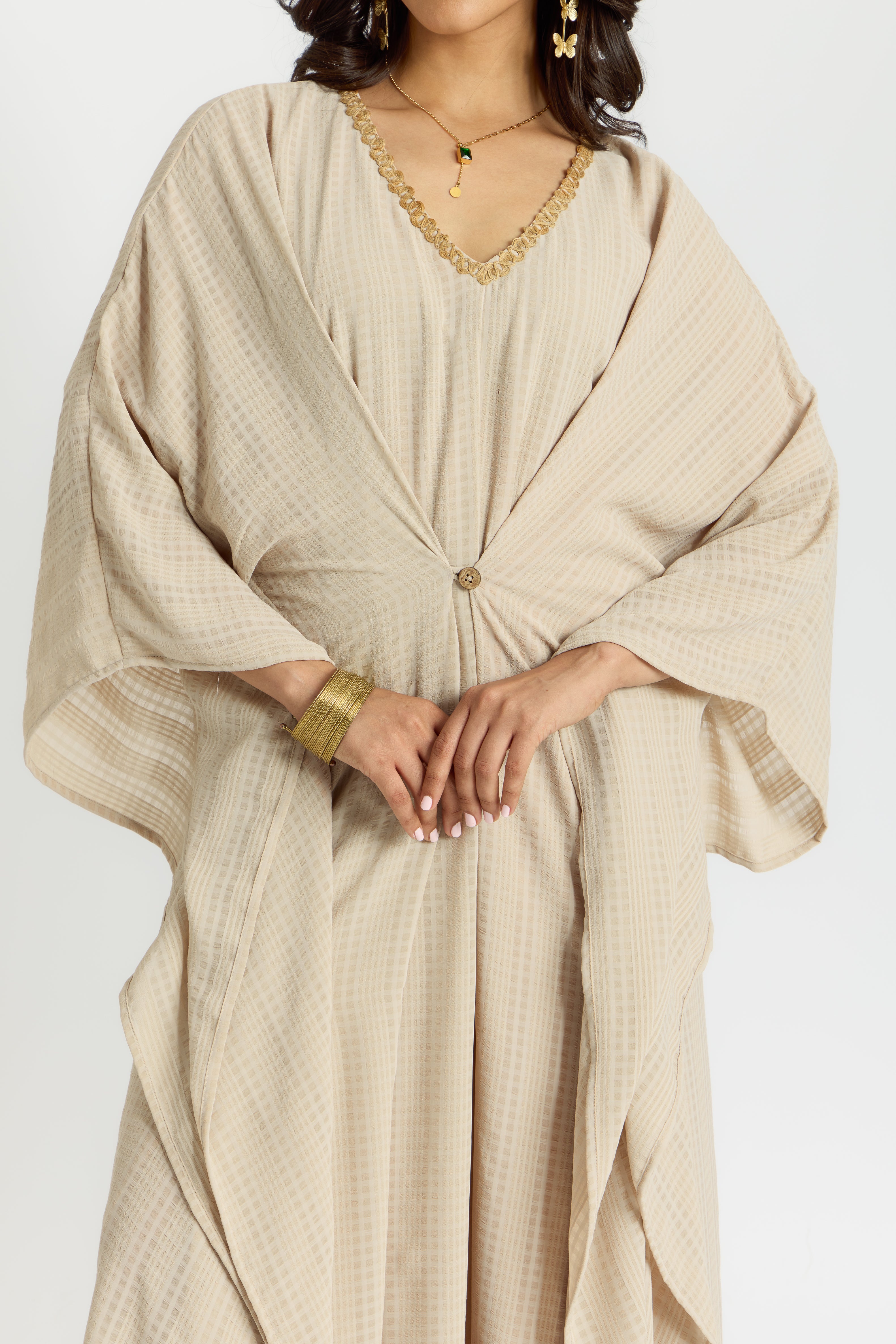 Alaya Cairo Classic Latte Kaftan Dress