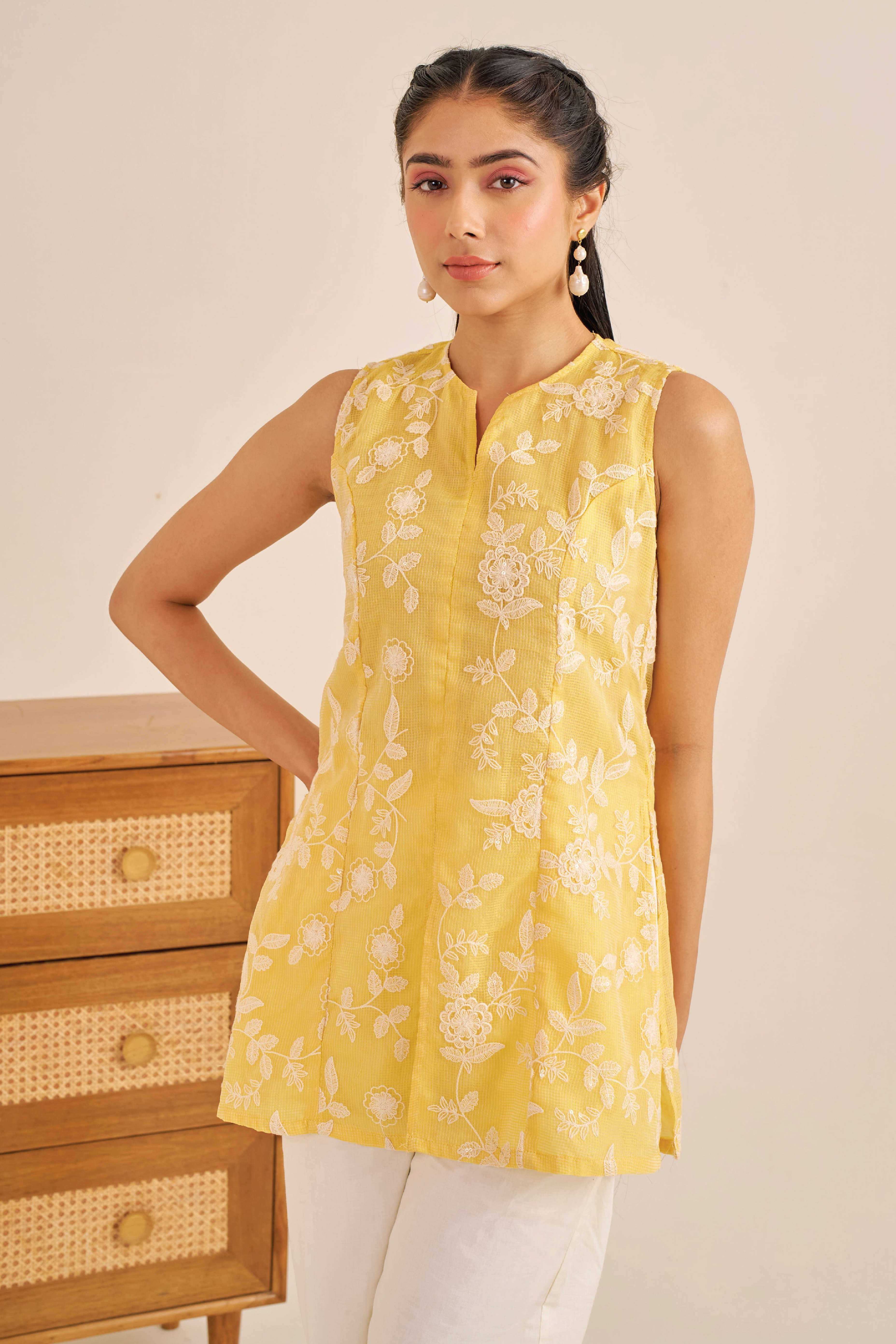 Alaya Meher Sunny Yellow Embroidered Kurta