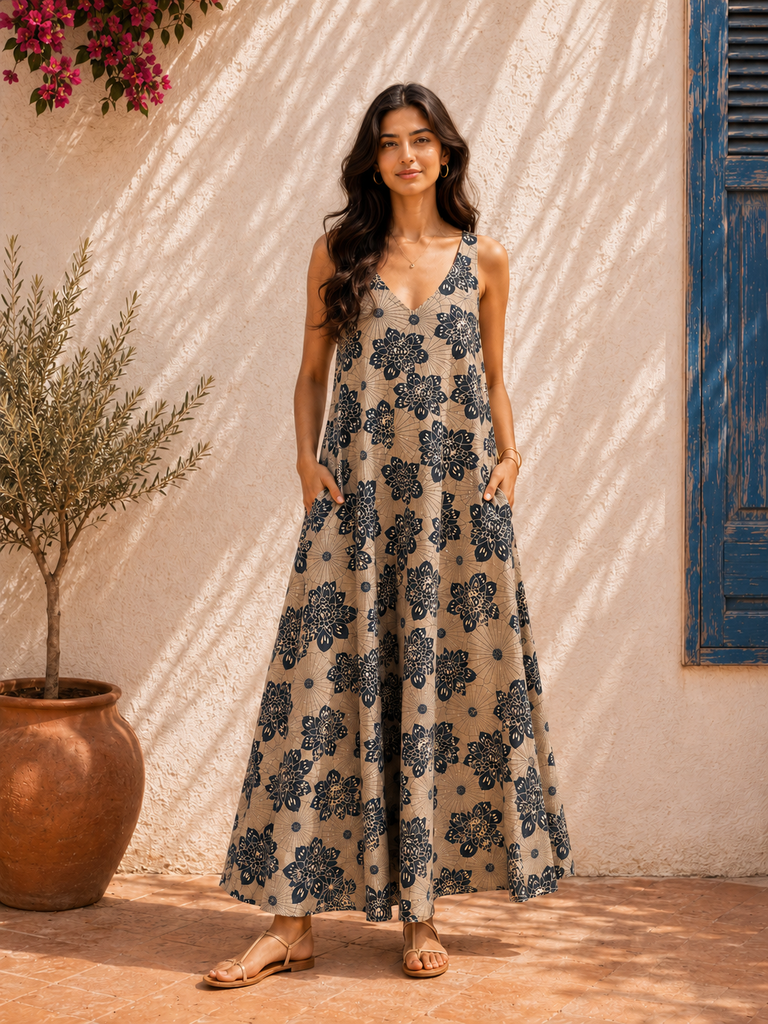 Aahista Mandala Printed Maxi Dress