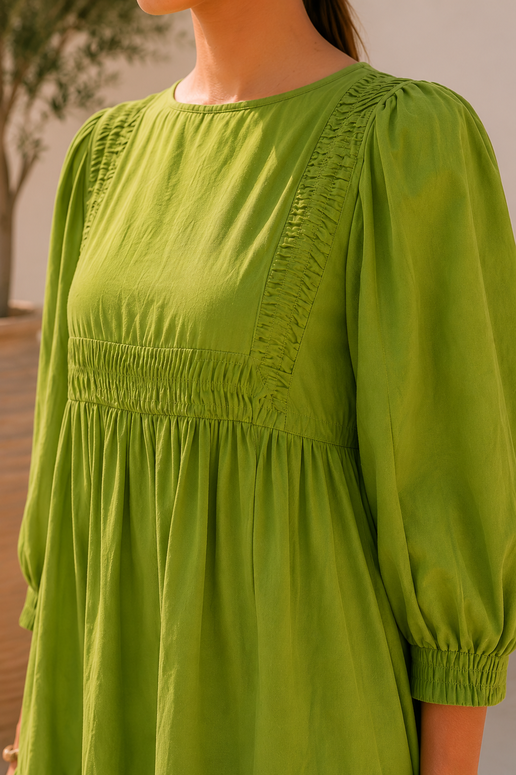 Amalfi Green Pleated Midi Dress 4