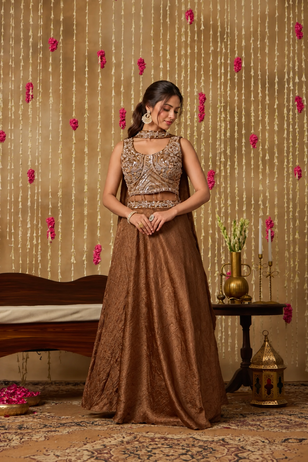 Jhoom Mint Embroidered Overlay Set