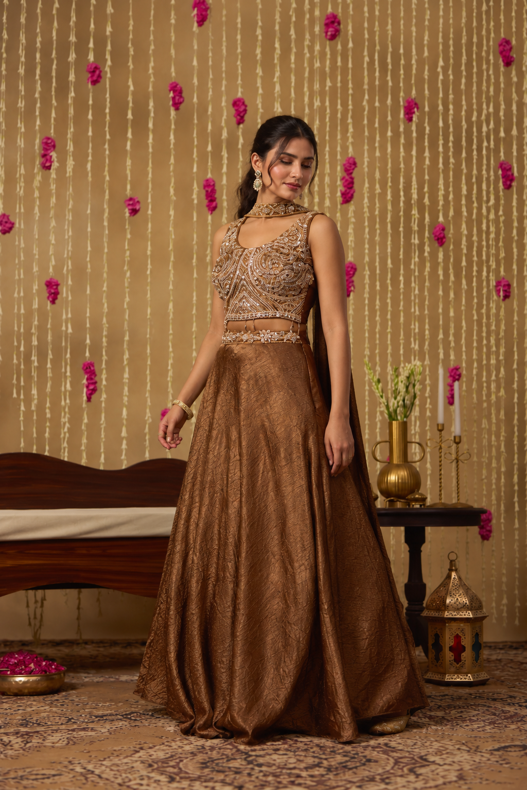 Jhoom Mint Embroidered Overlay Set