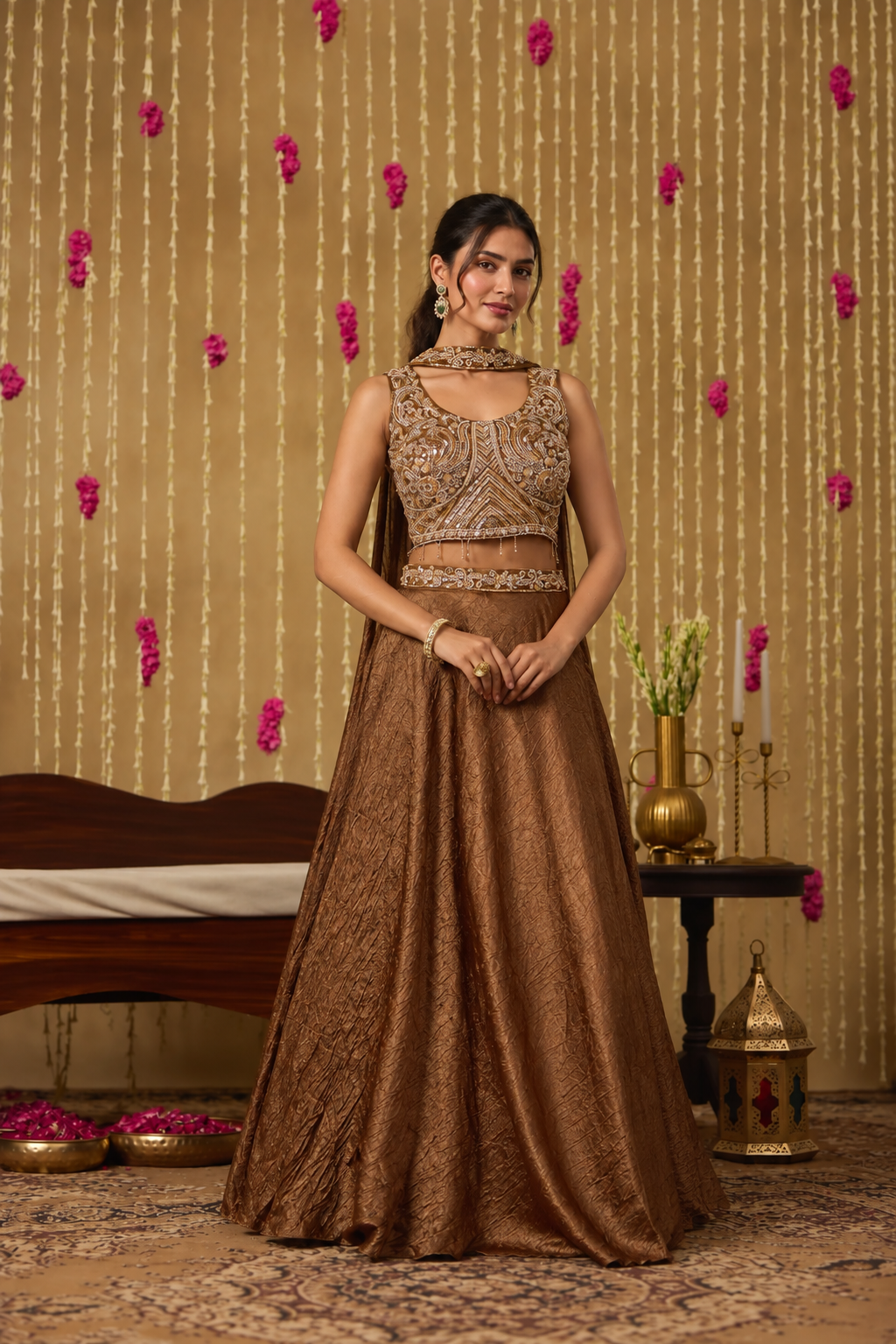 Jhoom Mint Embroidered Overlay Set