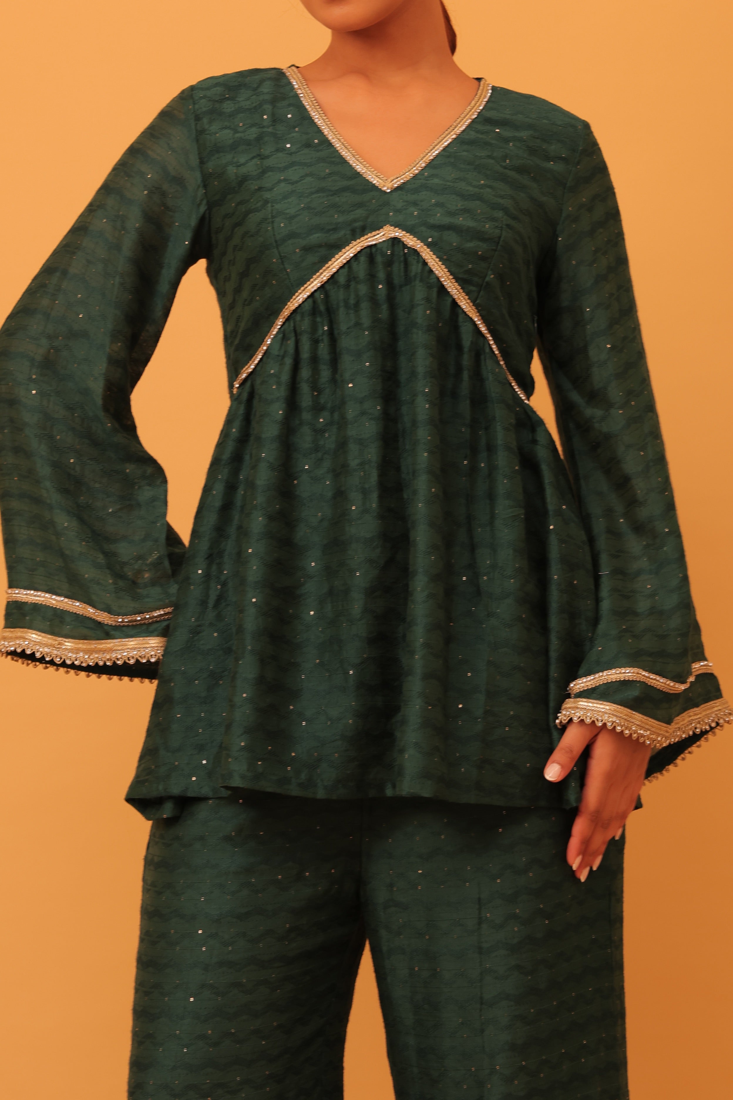 Alaya Mehfil Ruby Green Peplum Kurta Set