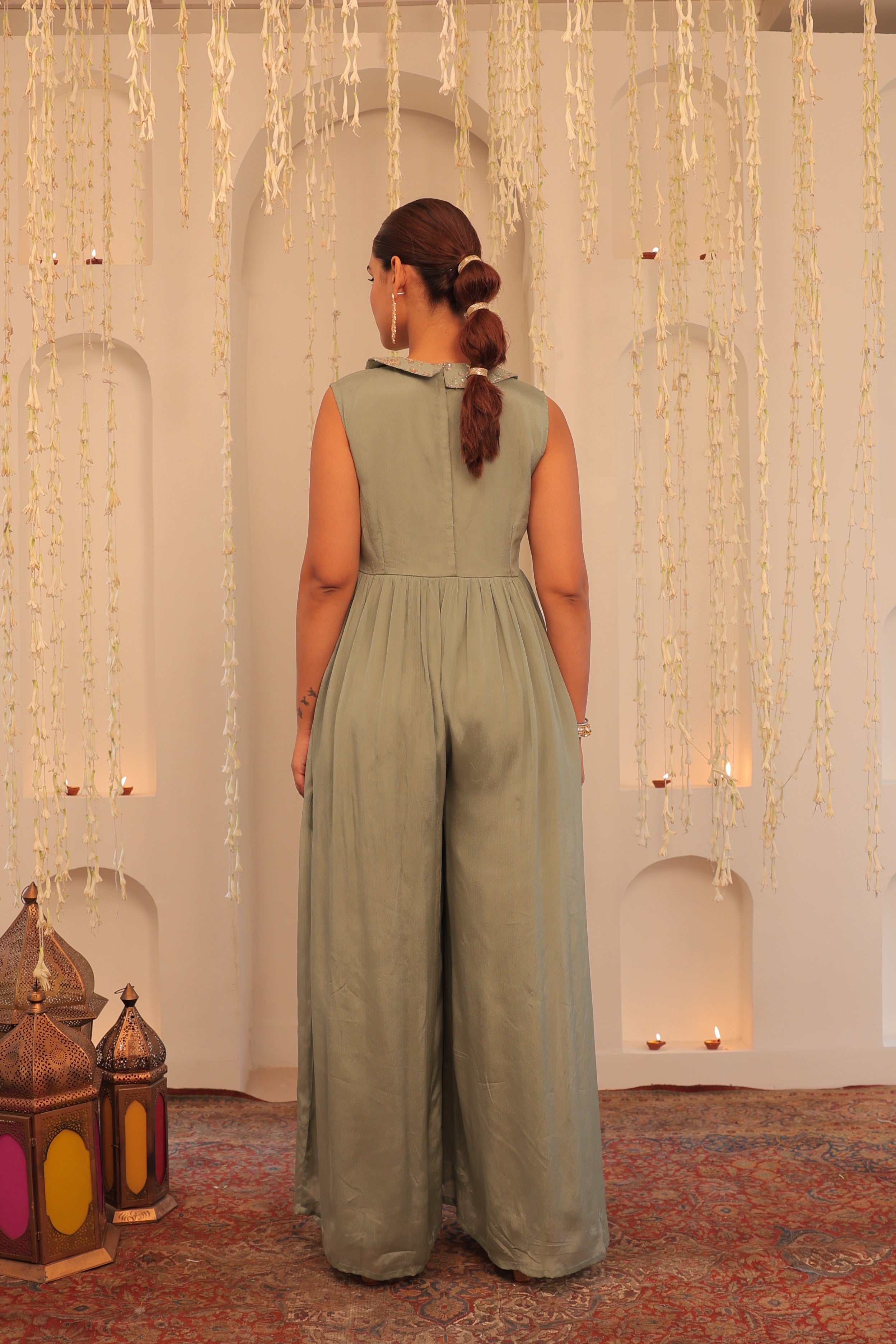 Alaya Mehfil Smoke Green Jumpsuit