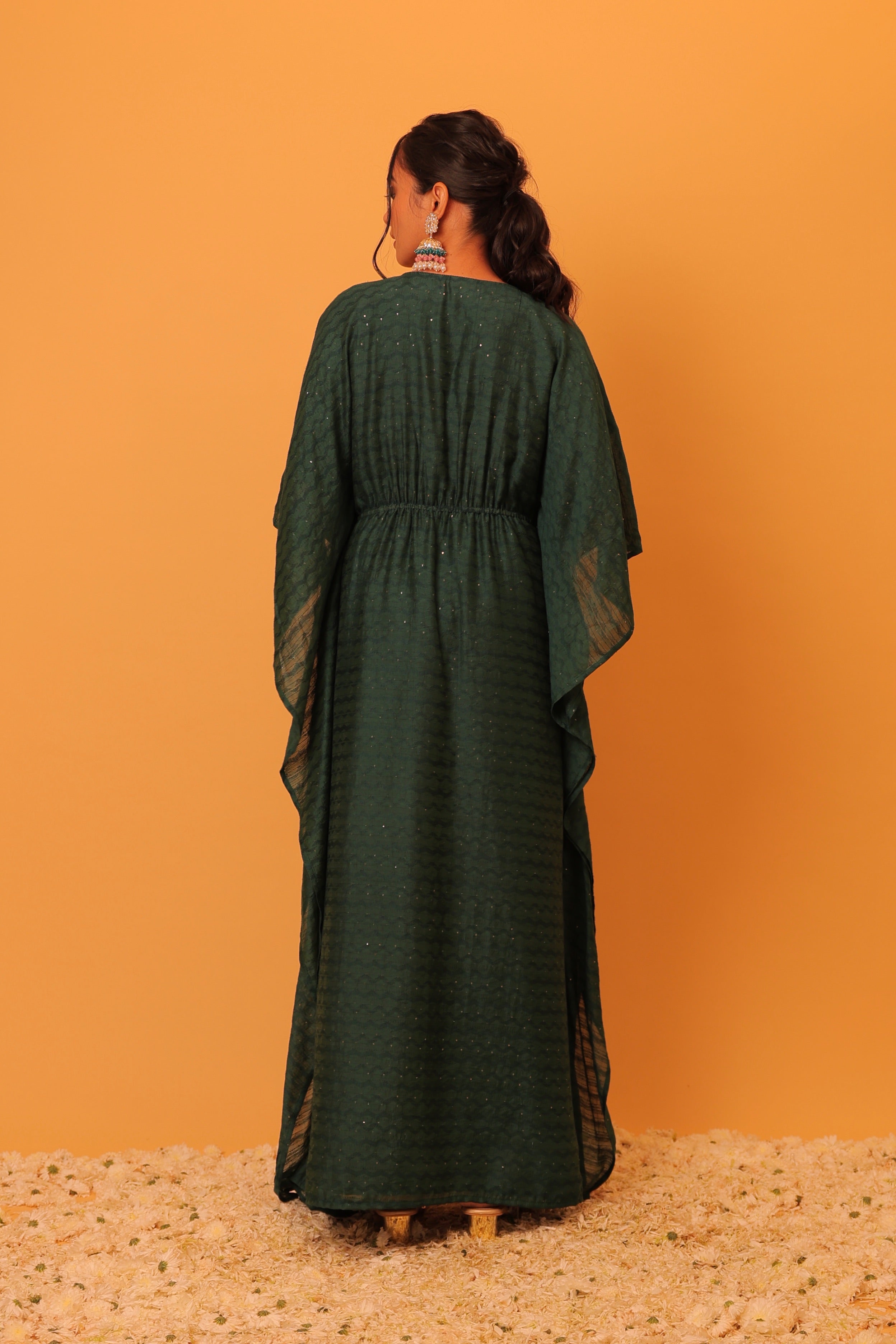 Alaya Mehfil Ruby Green Kaftan