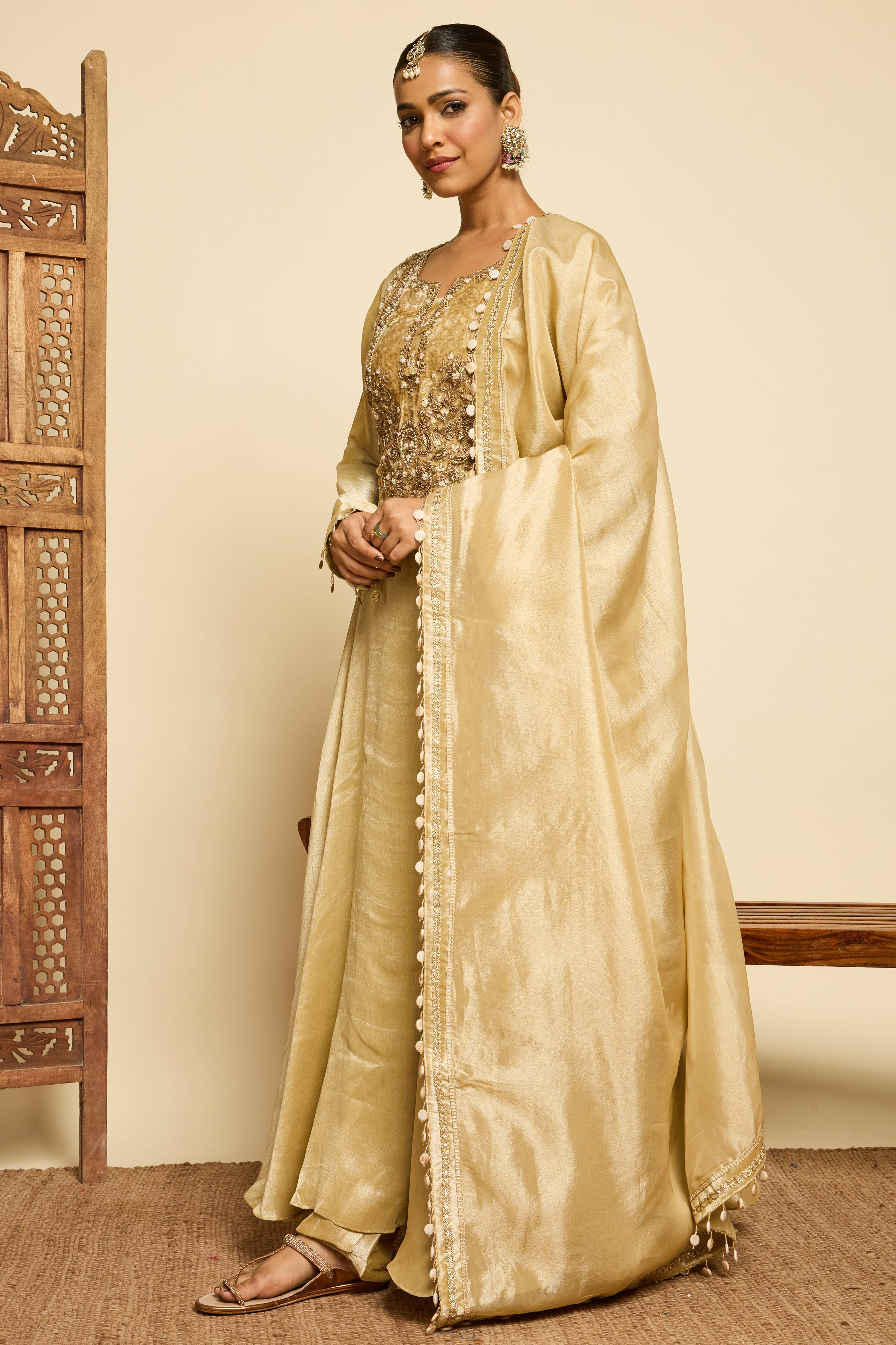 Malang Gold Anarkali Set