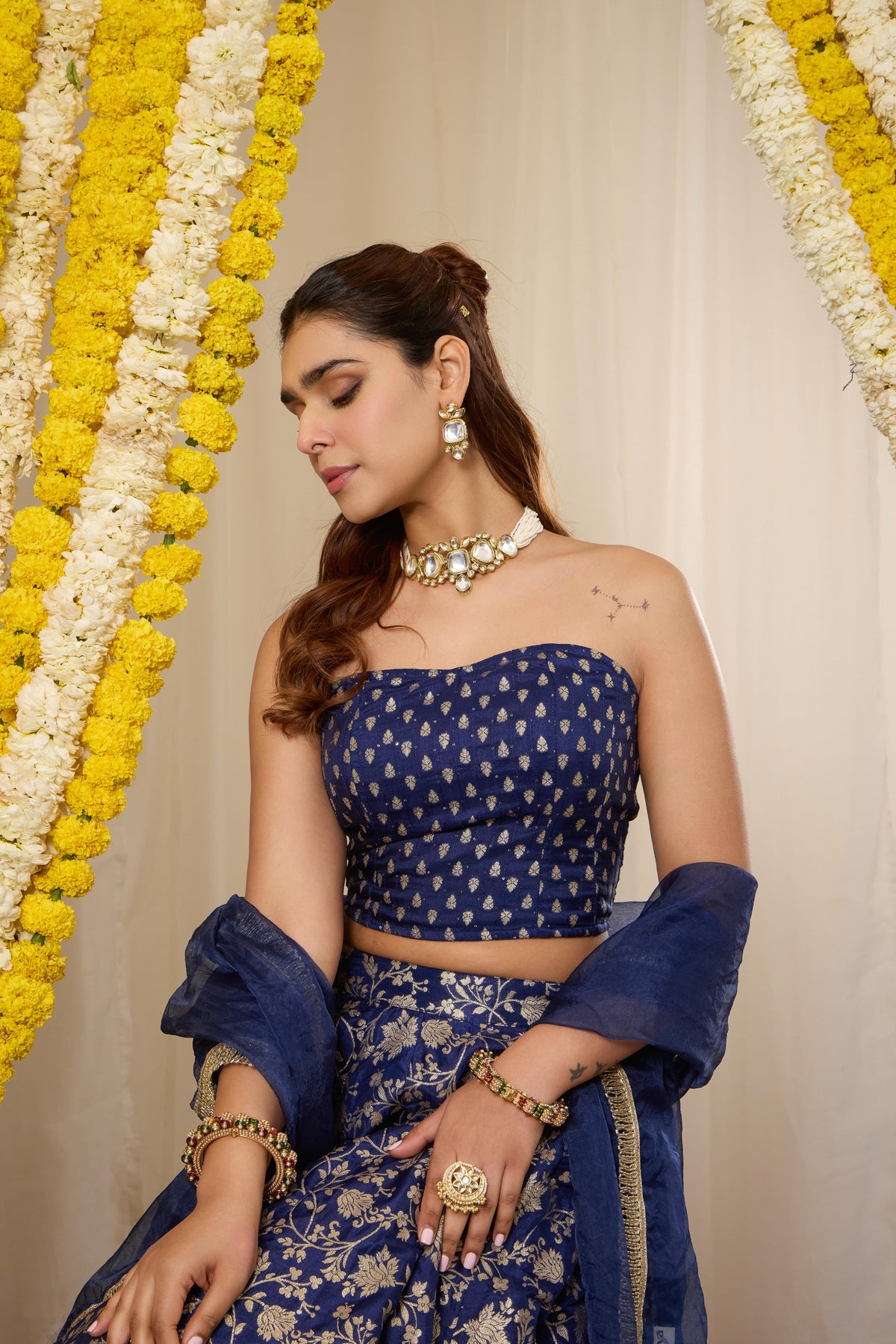 Malang Heritage Blue Lehenga Set