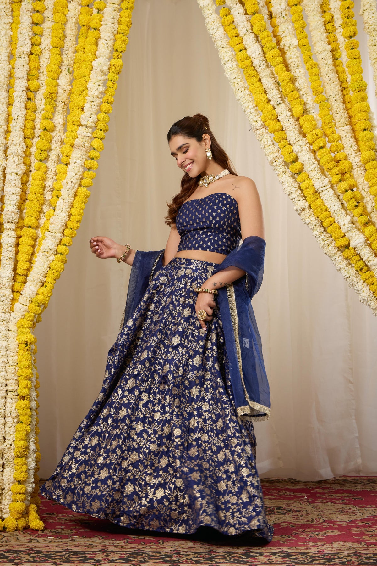 Malang Heritage Blue Lehenga Set