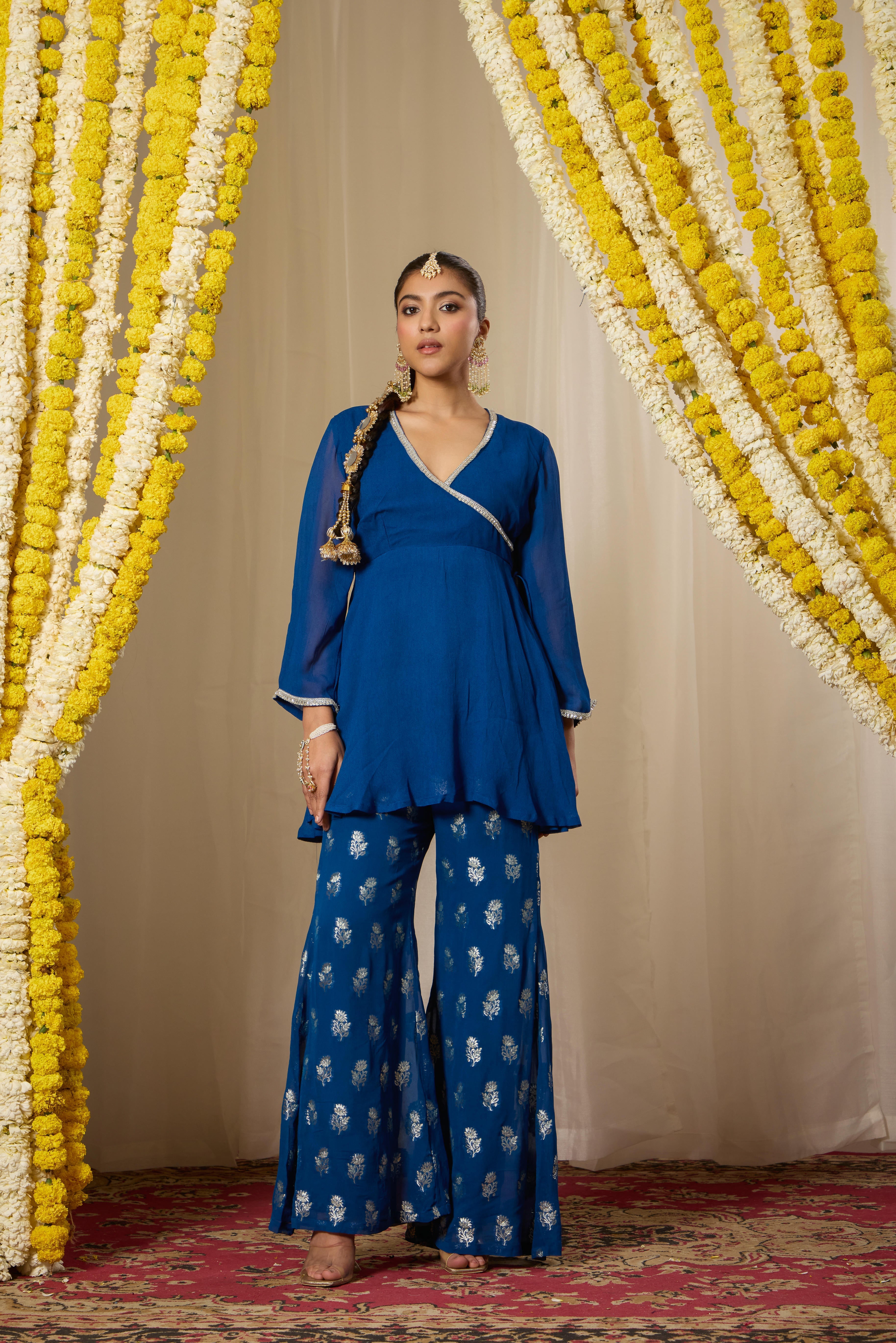 Malang Indigo Blue Peplum Kurta Set