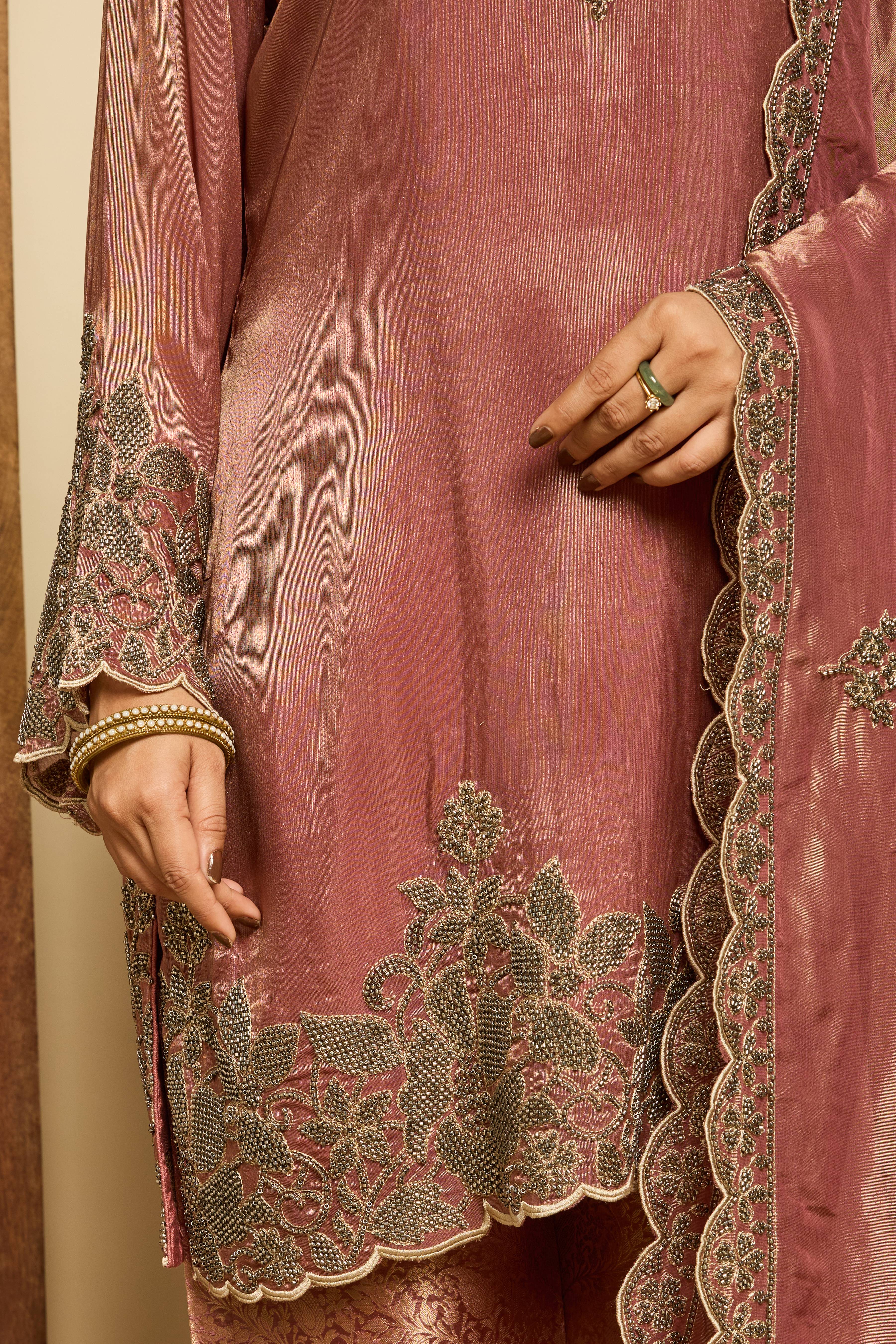 Malang Old Rose Sharara Set