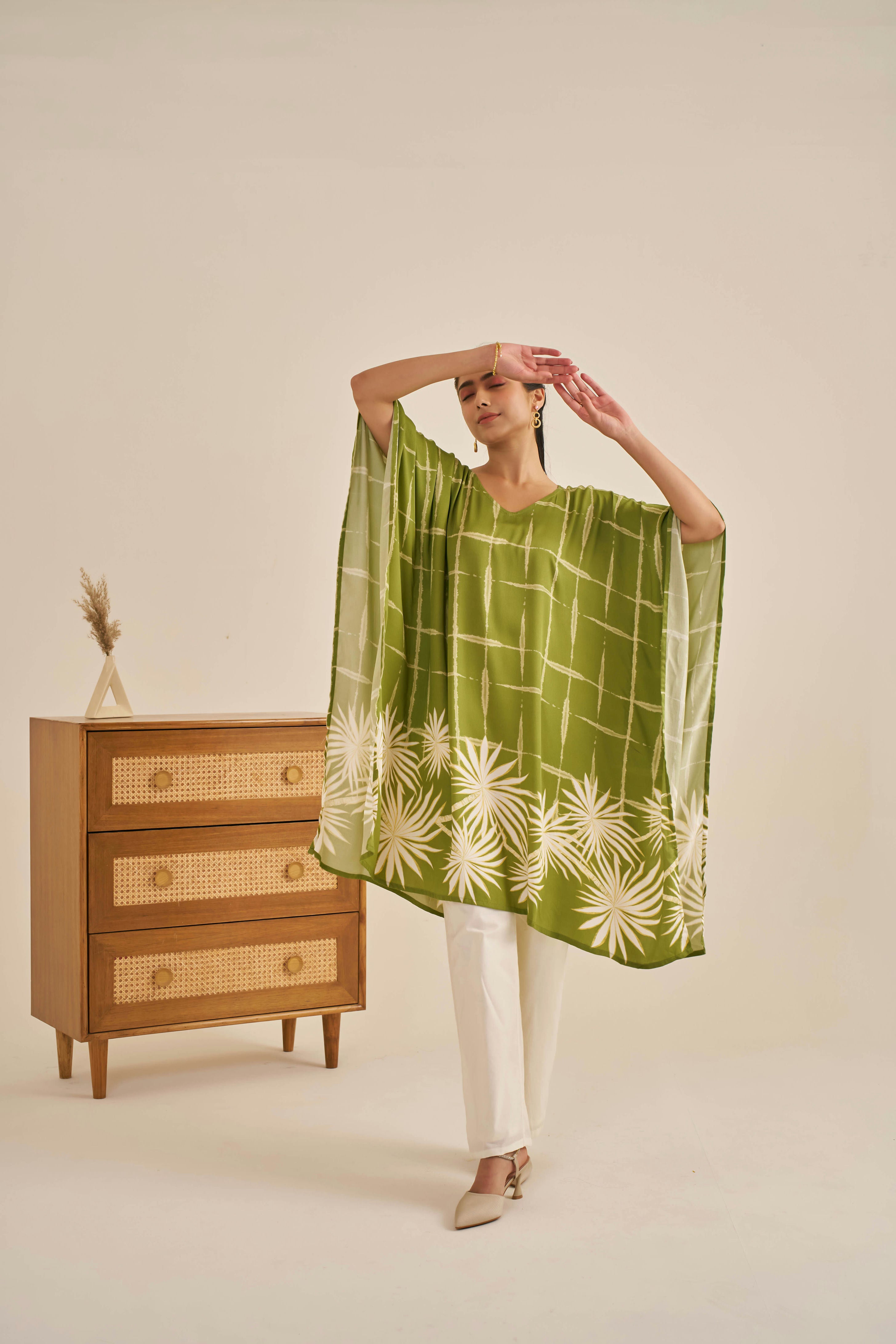 Meher Garden Green Kaftan