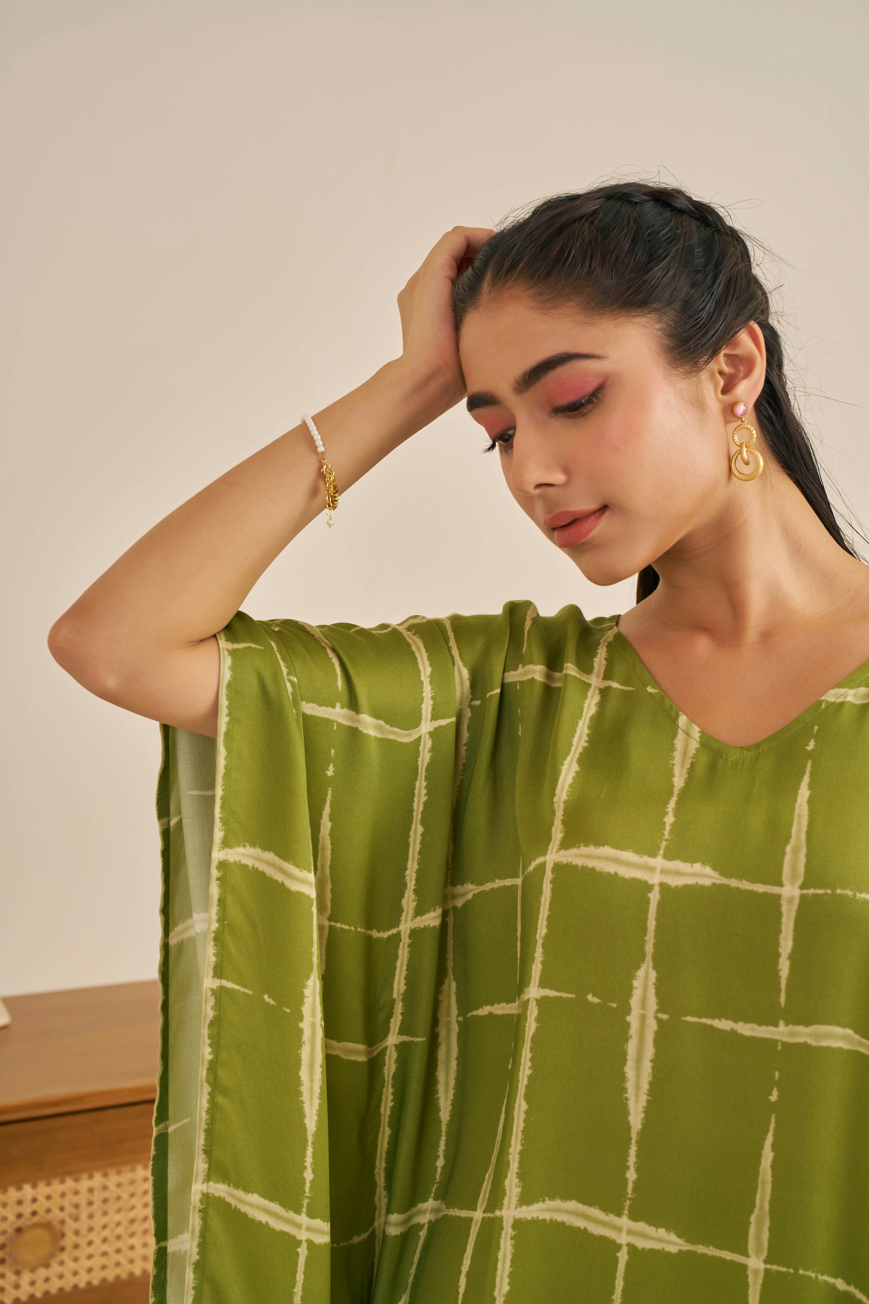 Meher Garden Green Kaftan