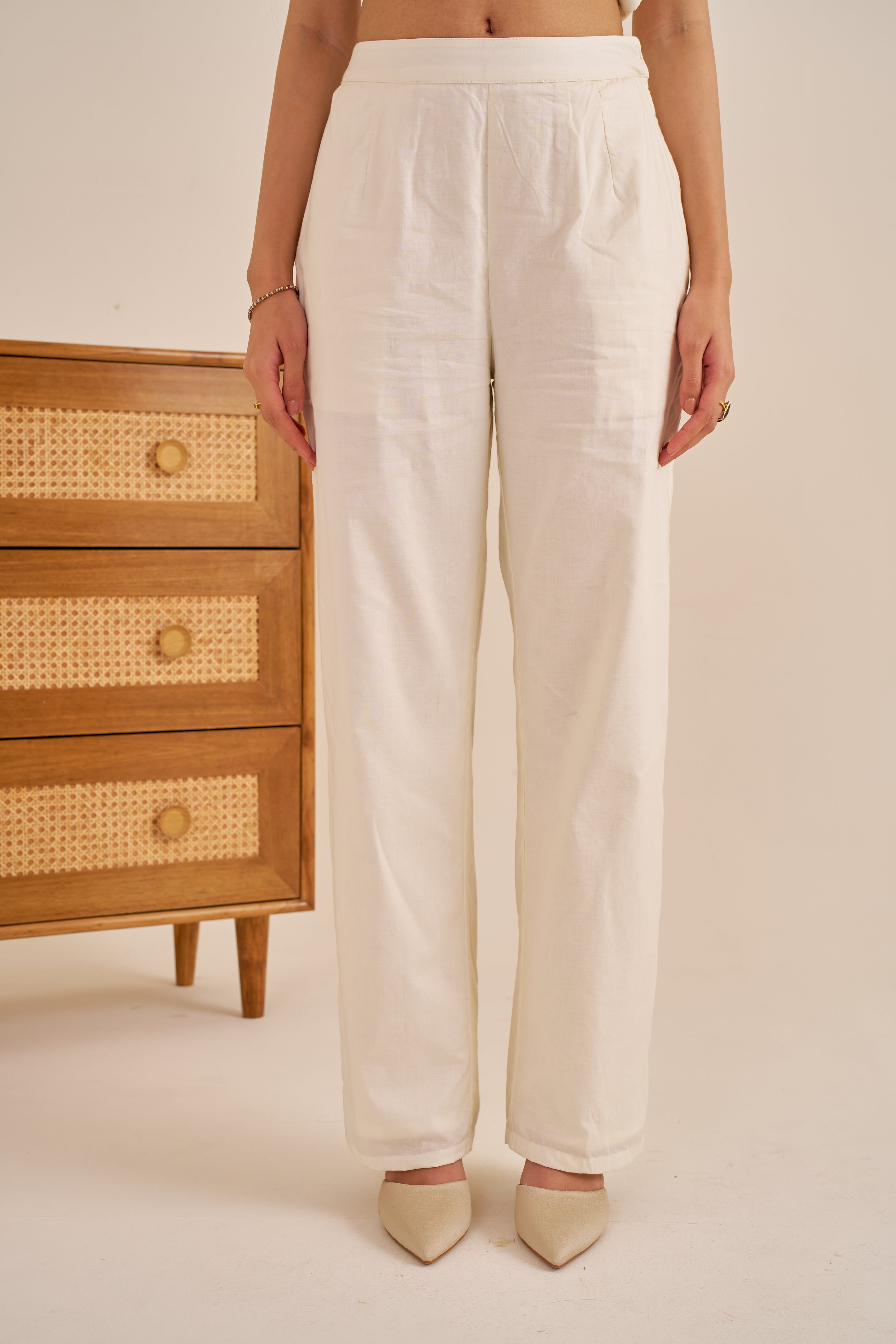 Alaya Meher Ivory Cotton Pants