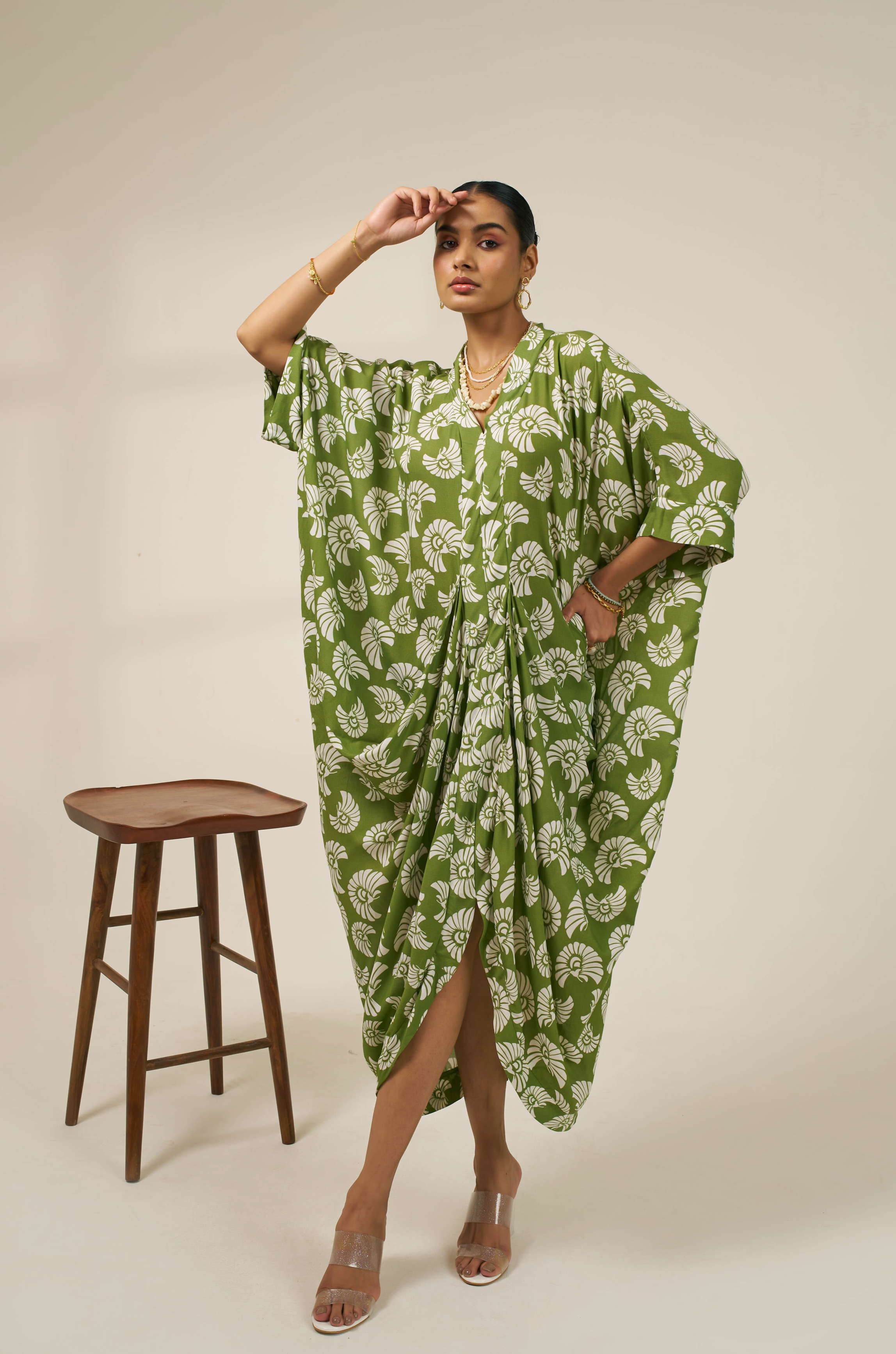 Meher Bahamas Draped Kaftan