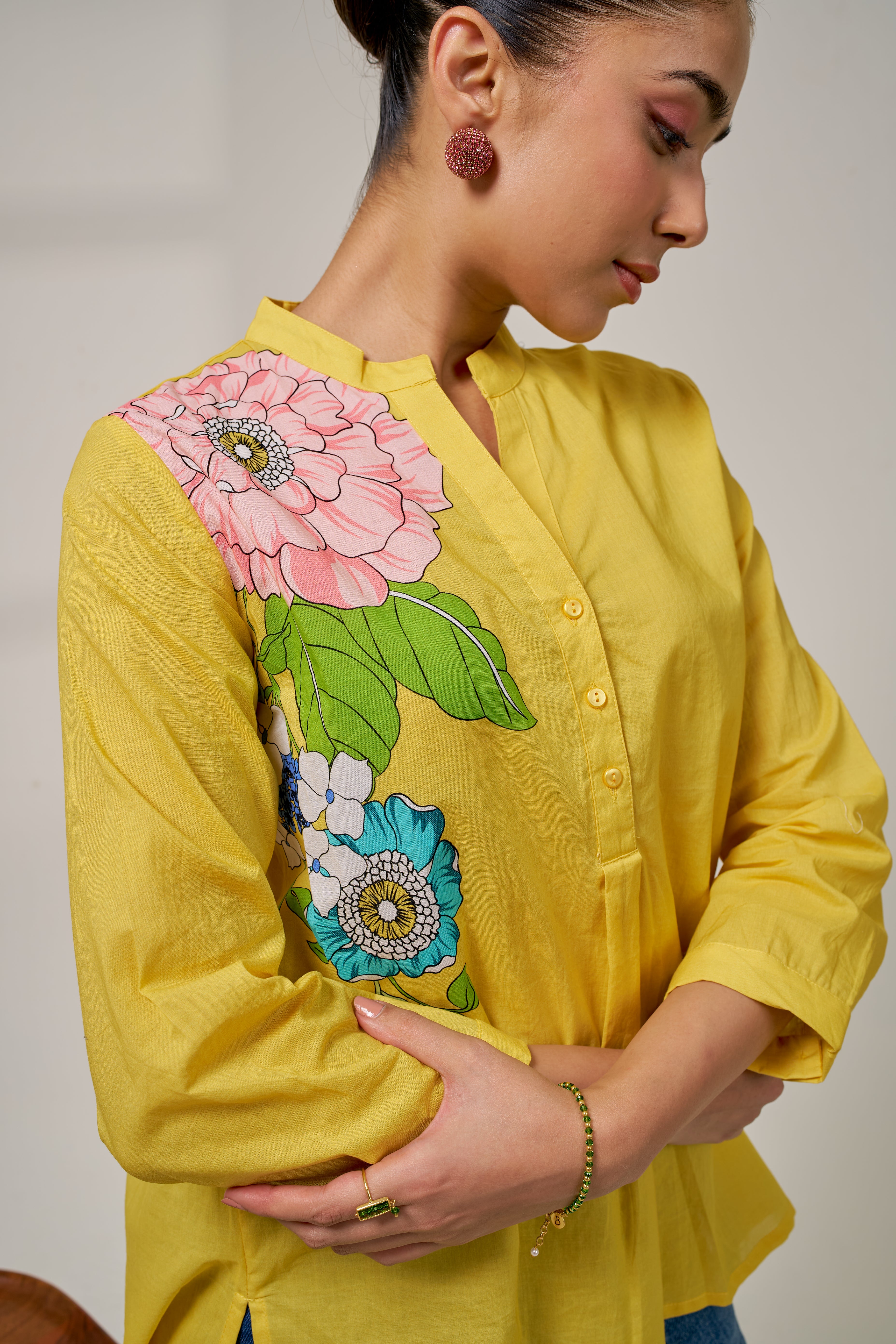 Alaya Meher Sunshine Bloom Yellow Top