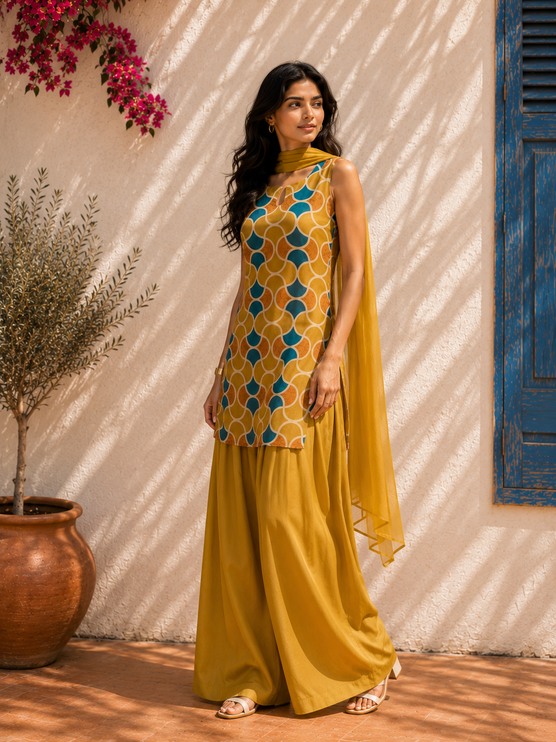 Aahista Amber Farshi Set with Dupatta 2