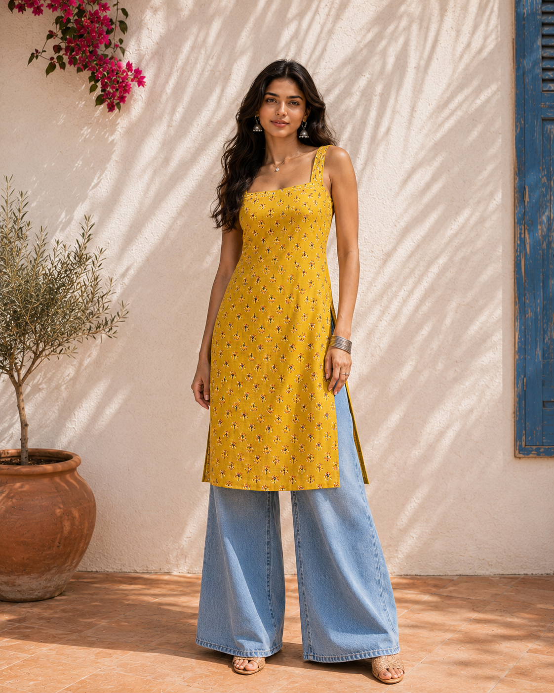 Aahista Marigold Printed Kurti 1