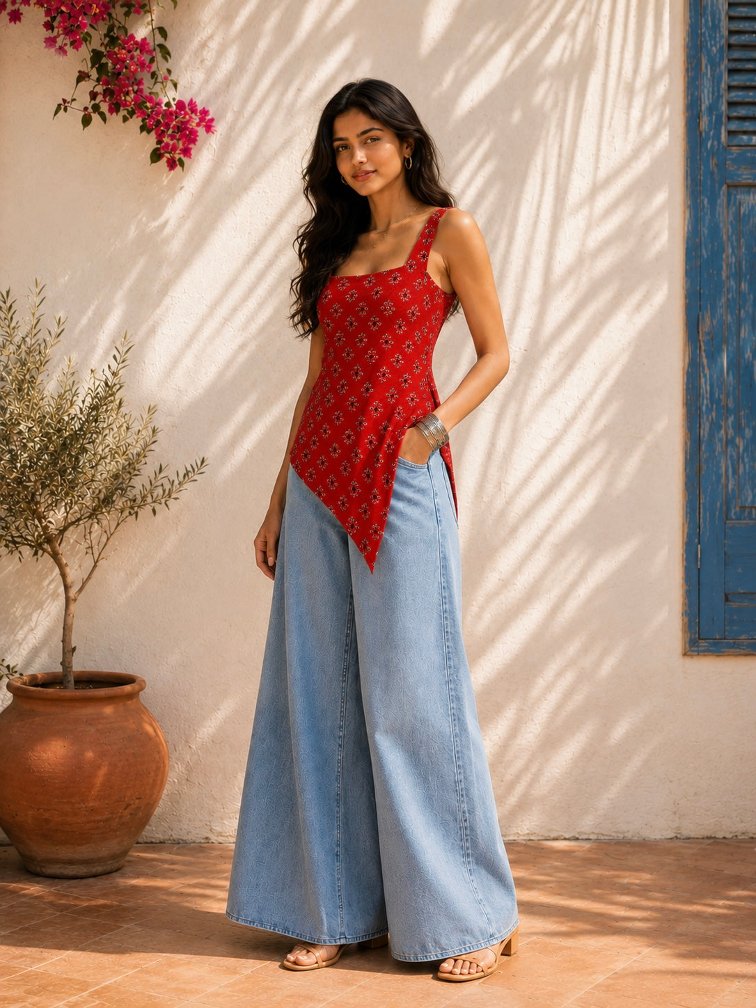 Aahista Scarlet Handblock Kurti 2