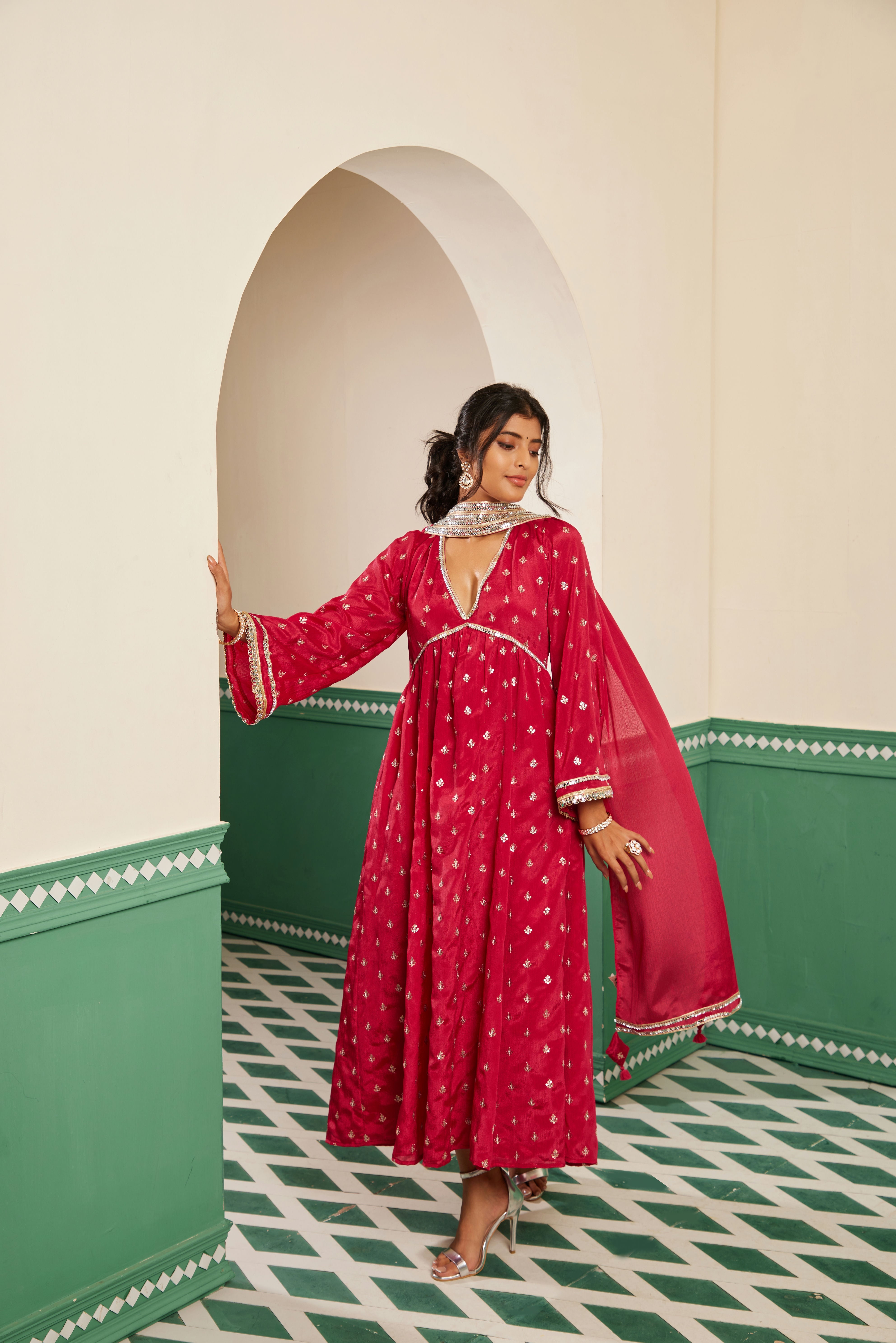 Sajda Fuchsia Pink Anarkali Dress