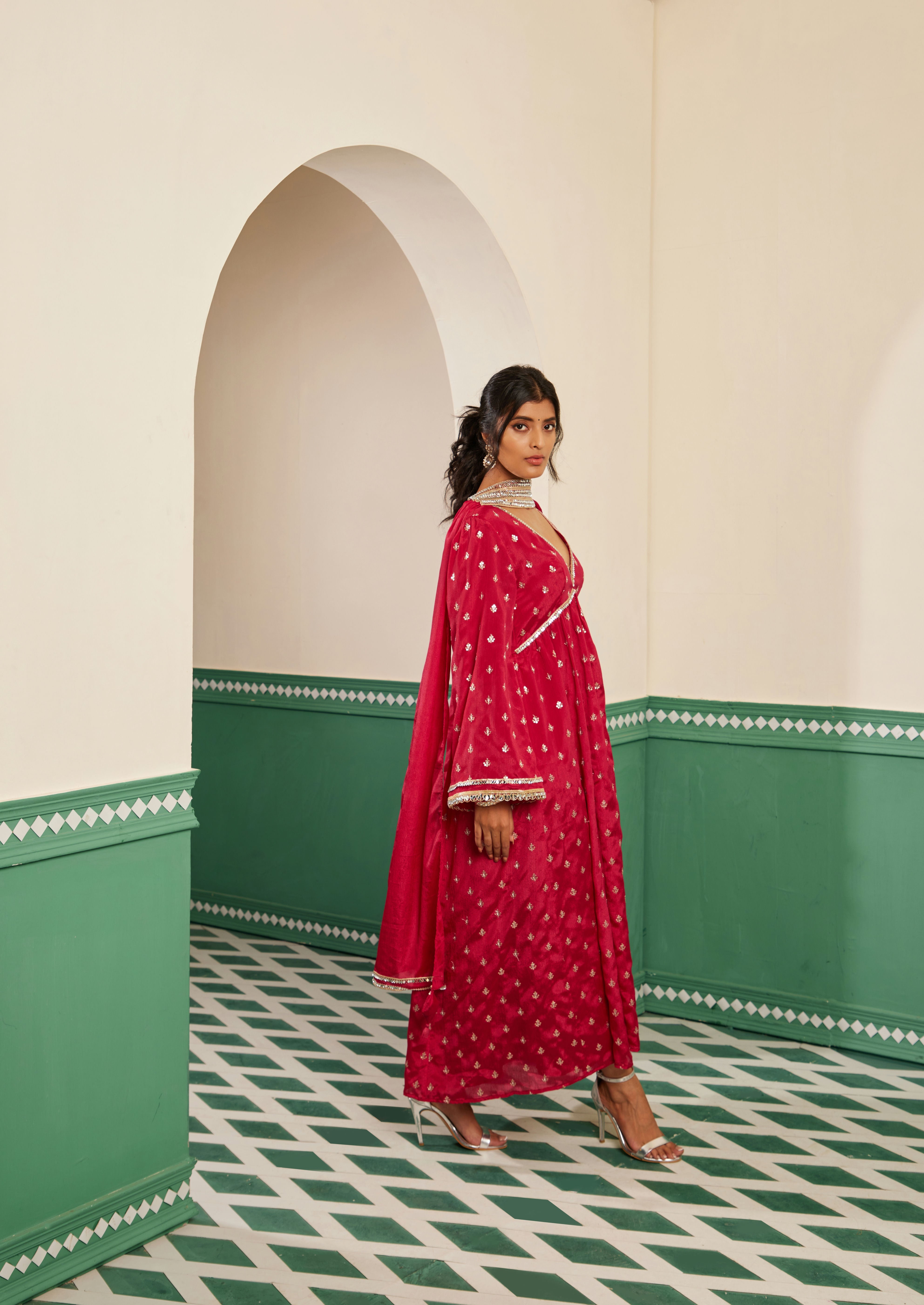 Sajda Fuchsia Pink Anarkali Dress